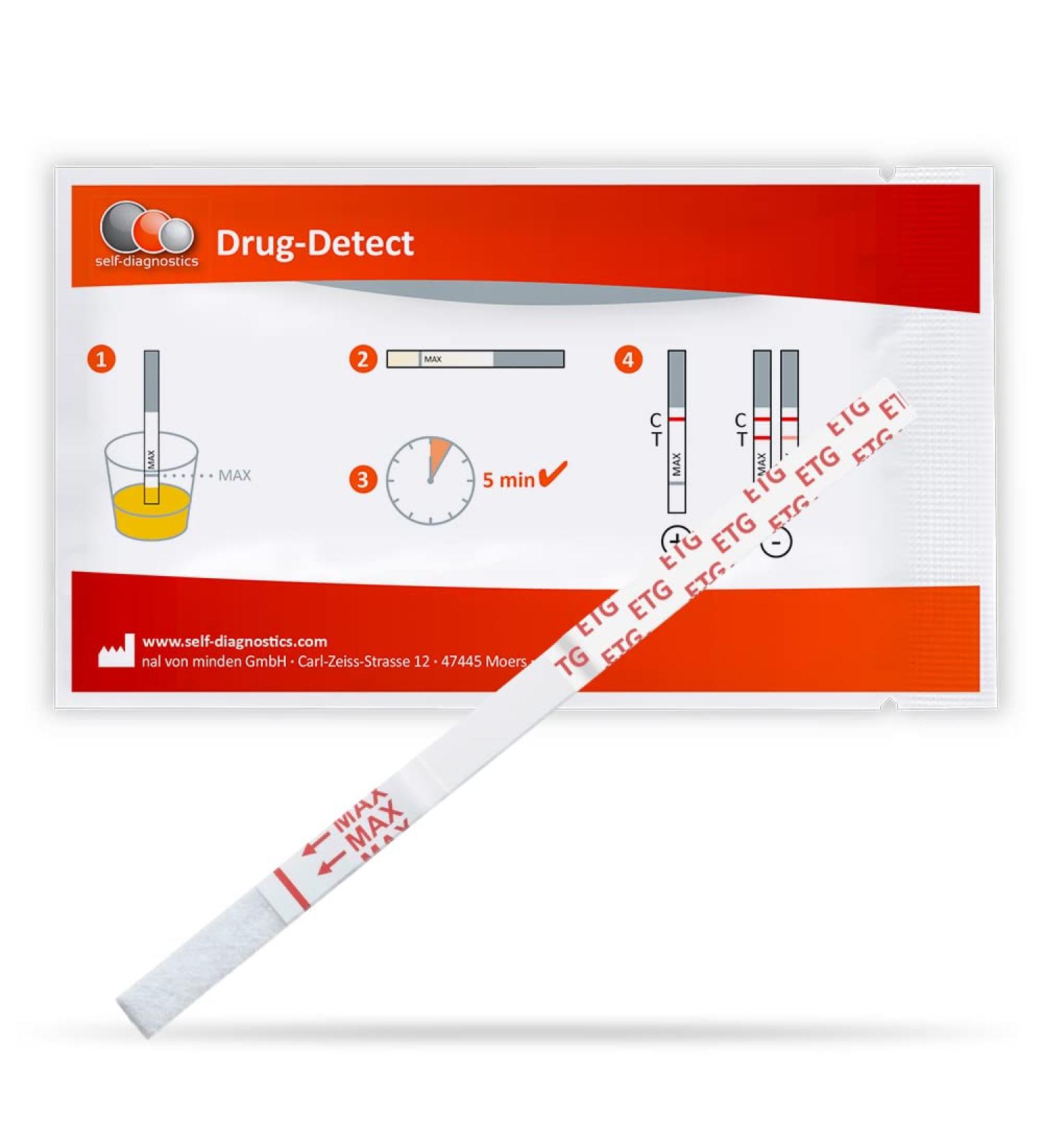 High-Quality Self-Diagnostics ETG Alcohol Test - 2 Urine Strips for Home Use - Accurate Ethylglucuronid Testing - Buy Online on GoSupps.com