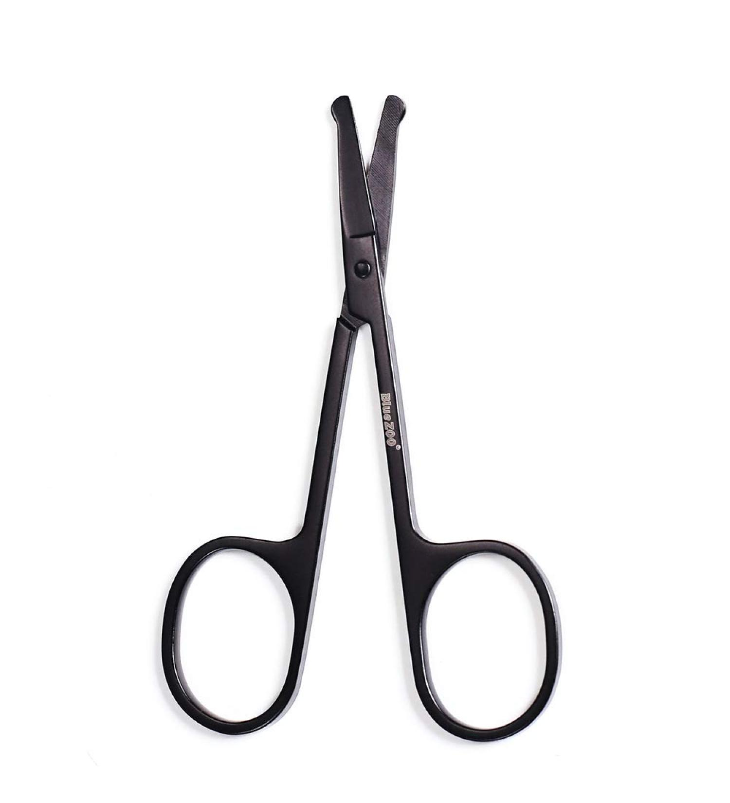 3.5 inch Eyebrow Scissors Facial Hair Mustache Scissors Eyelash Hair Trimming Grooming Scissors Cosmetic Makeup Tool Safety Scissor(Black) - Buy Online on GoSupps.com
