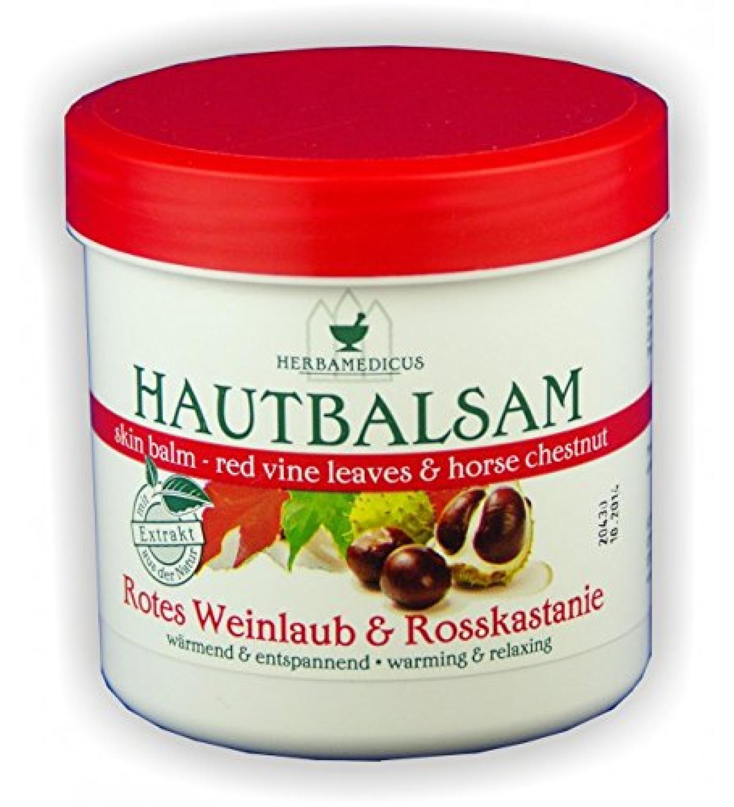 Skin balm red vine leaves with horse chestnut 250 ml Care balm Herbamedicus vine leaf balm