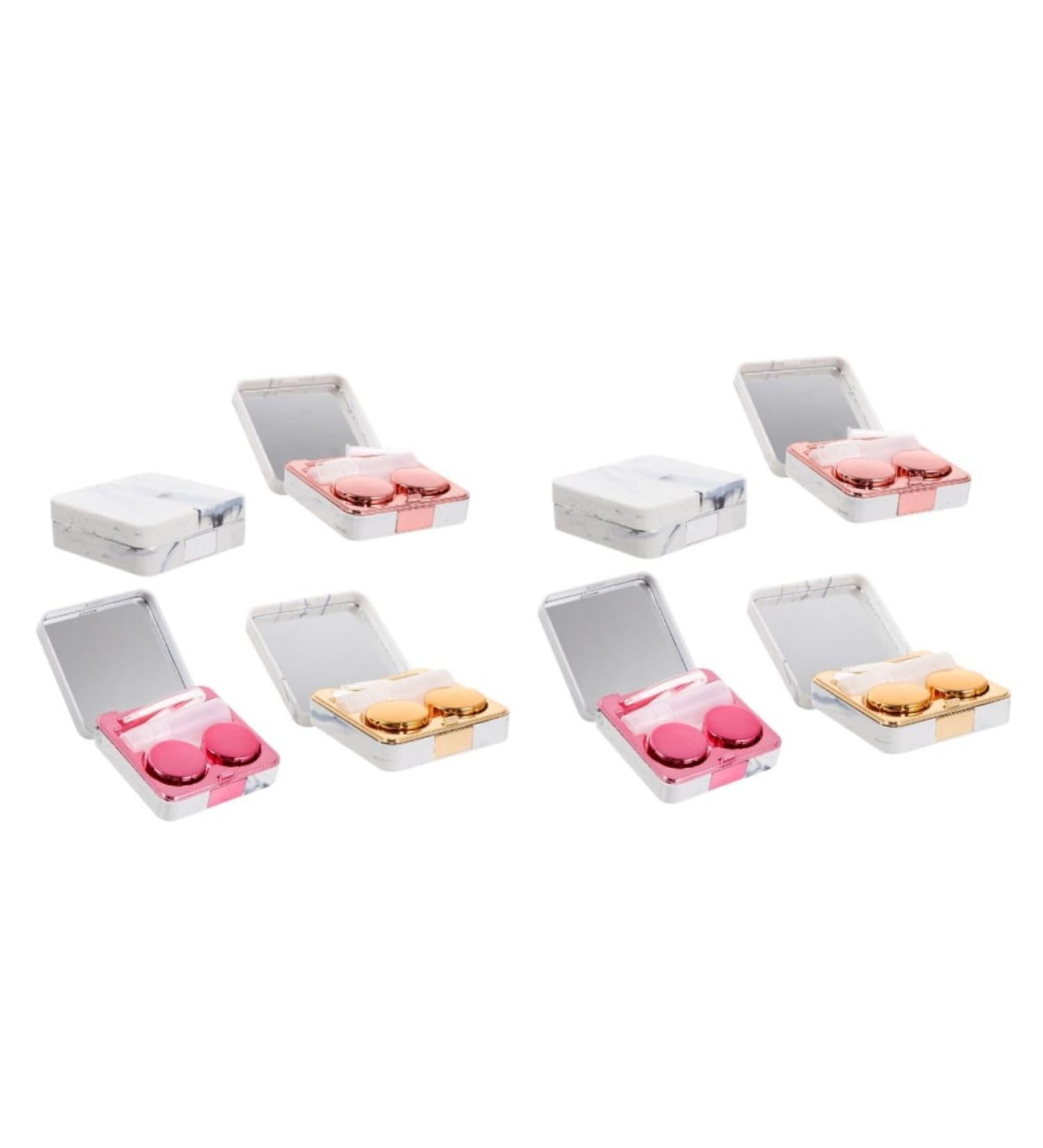 Solustre 8-Piece Quadratic Glasses Case Set | Stylish Protective Holders with Mirror Film Lens & Marble Design for Travel - Buy Online on GoSupps.com