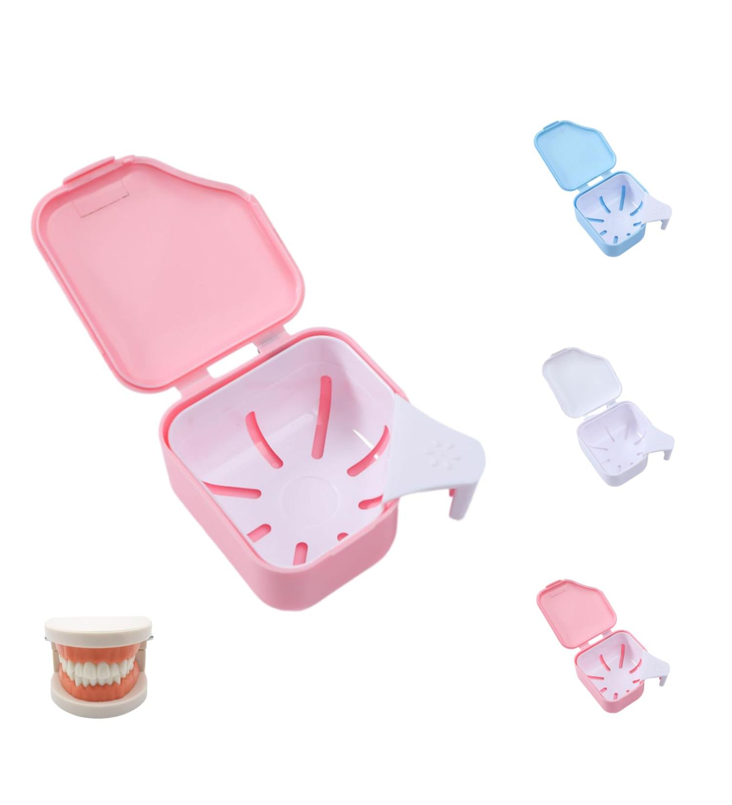 Buy Retainer Storage Box - White Denture Box with Mirror for Travel & Home | Durable & Convenient - Buy Online on GoSupps.com