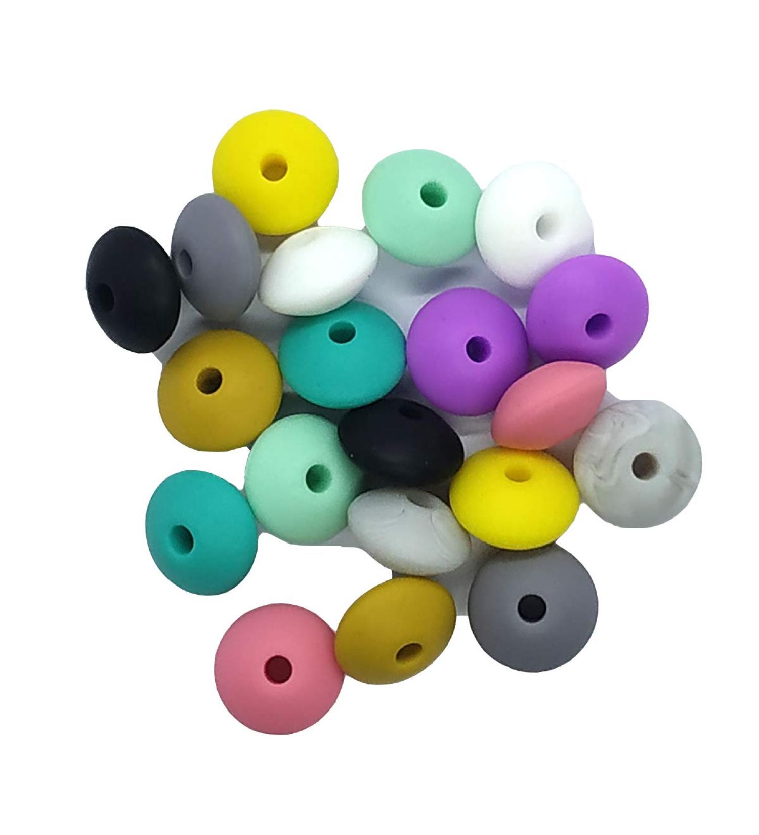 Arakierst 12mm Silicone Abacus Pearl Beads - 30pcs for Pacifier Chain DIY | Nursing Necklace Accessories - Buy Online on GoSupps.com