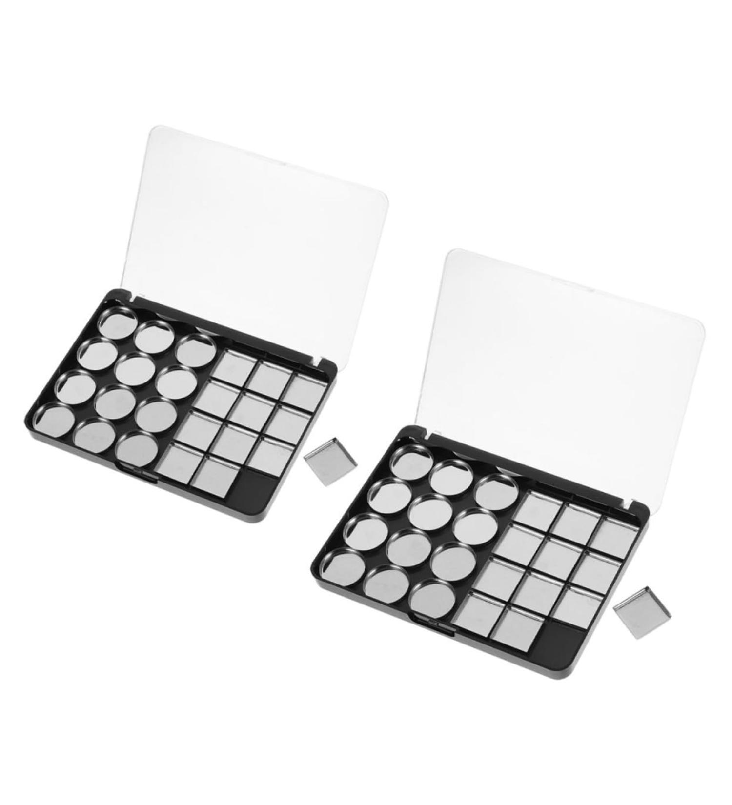 Palette M tallique pour Fard Paupi res Vide 2 Pi ces 24 Godets Magn tiques Noir Rangement Maquillage DIY - Buy Online on GoSupps.com