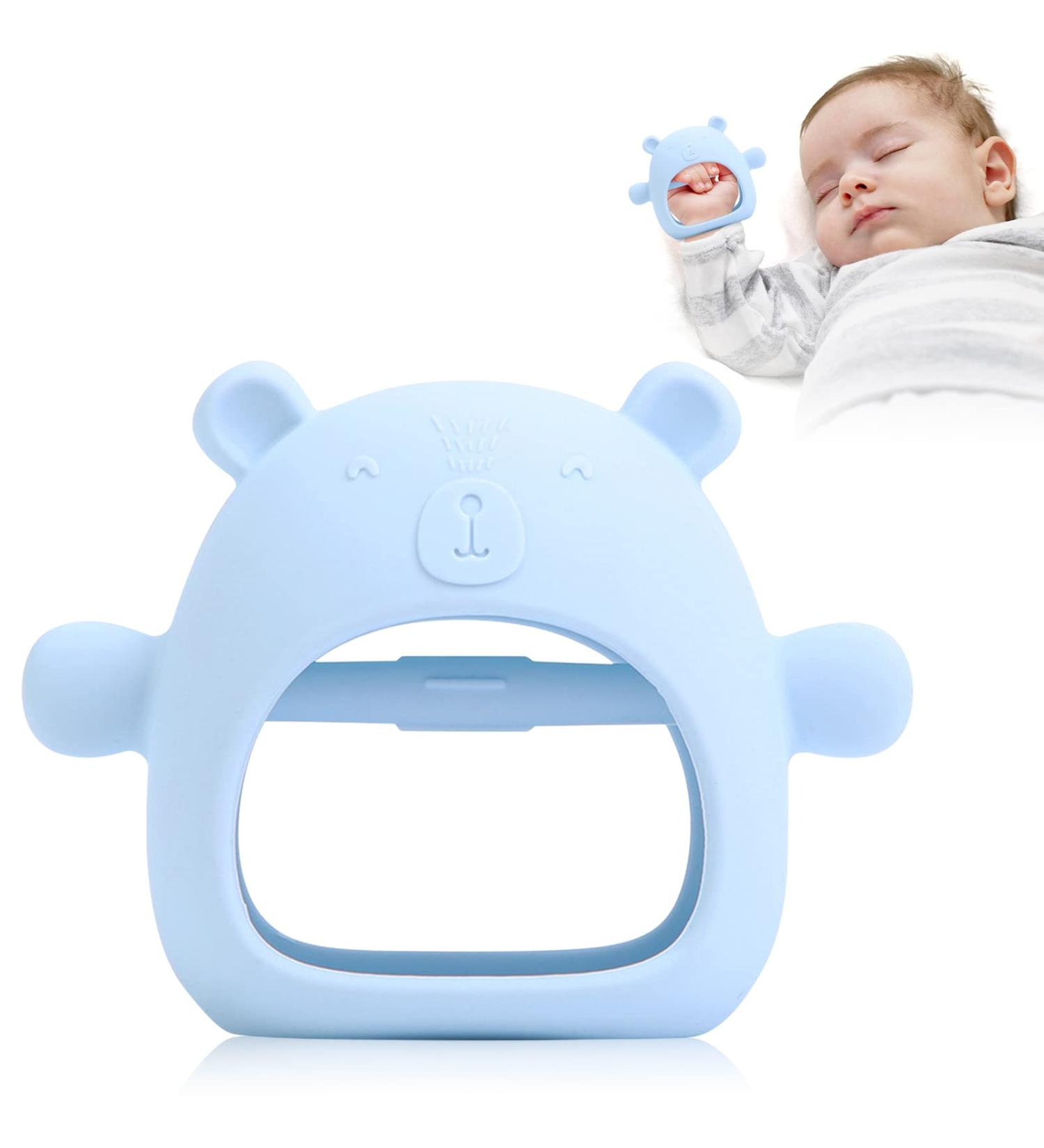 Buy Soft Beige Baby Bite Glove | BPA Free Silicone Teething Toy | Promotes Motor Skills & Soothes Gums - Ideal for Babies 2+ Months (Blue) - Buy Online on GoSupps.com