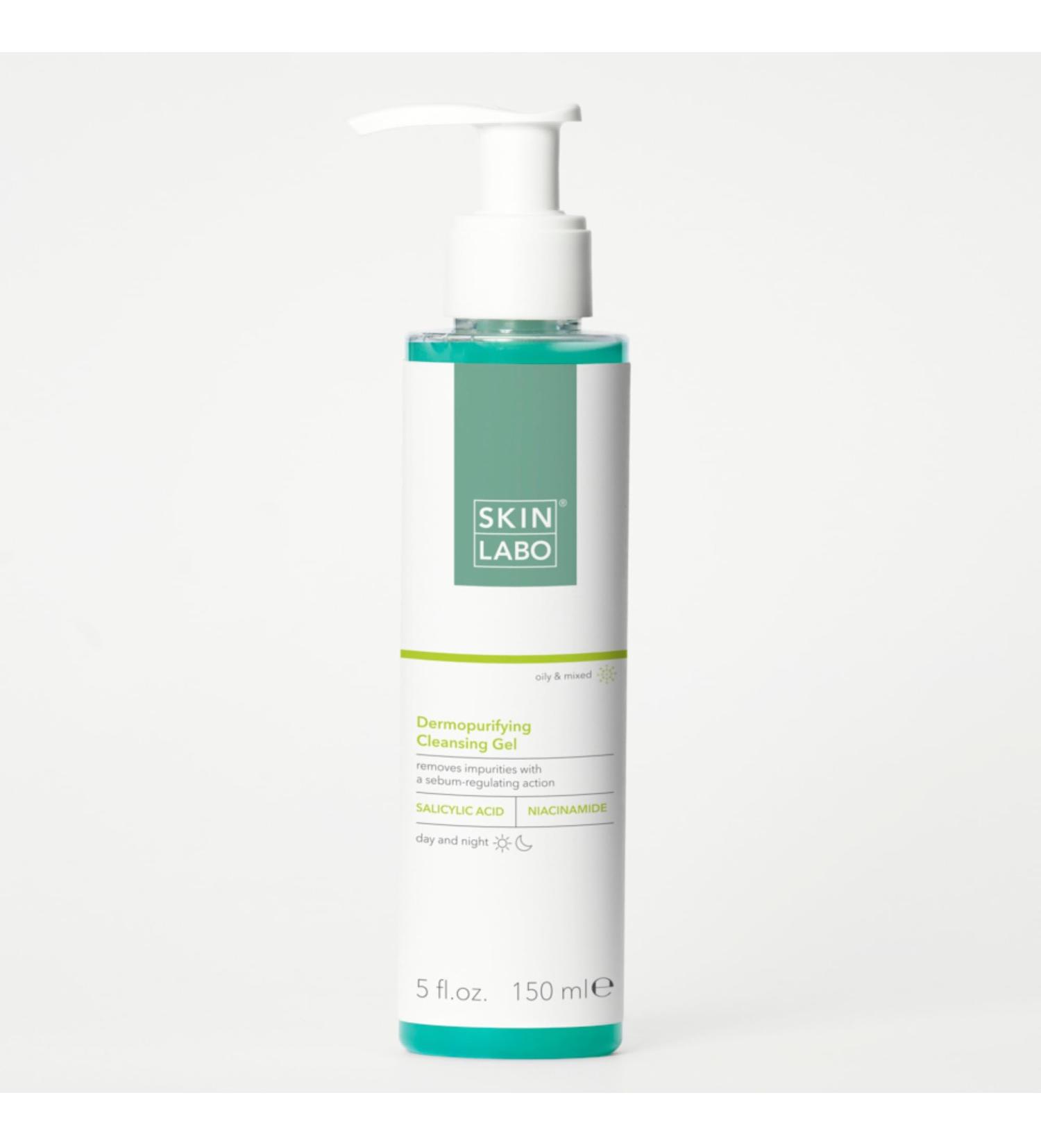 SkinLabo - Dermopurifying Cleansing Gel - Balancing and Purifying Action Removes Impurities with Salicylic Acid and Niacinamide - 150 ml New Version - Buy Online on GoSupps.com