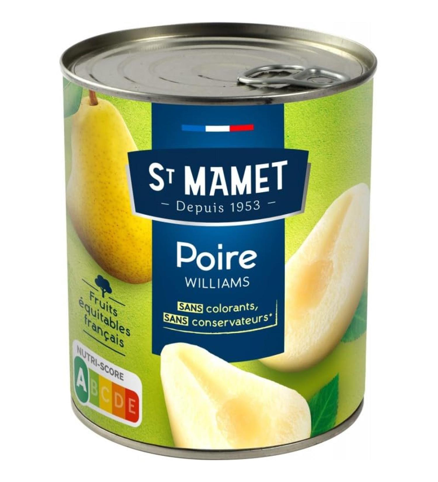 ST MAMET - D lice sucr de Poires au Sirop - Savoureuses poires en bo te de 455g - Lot De 4