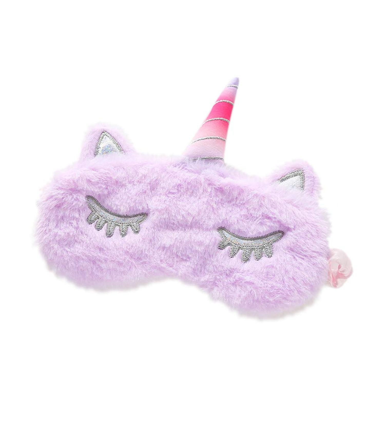 Shinywear Cute Rabbit Sleeping Eye Mask | Super Soft Plush Blindfold for Kids and Adults | Purple Unicorn Design - Buy Online on GoSupps.com