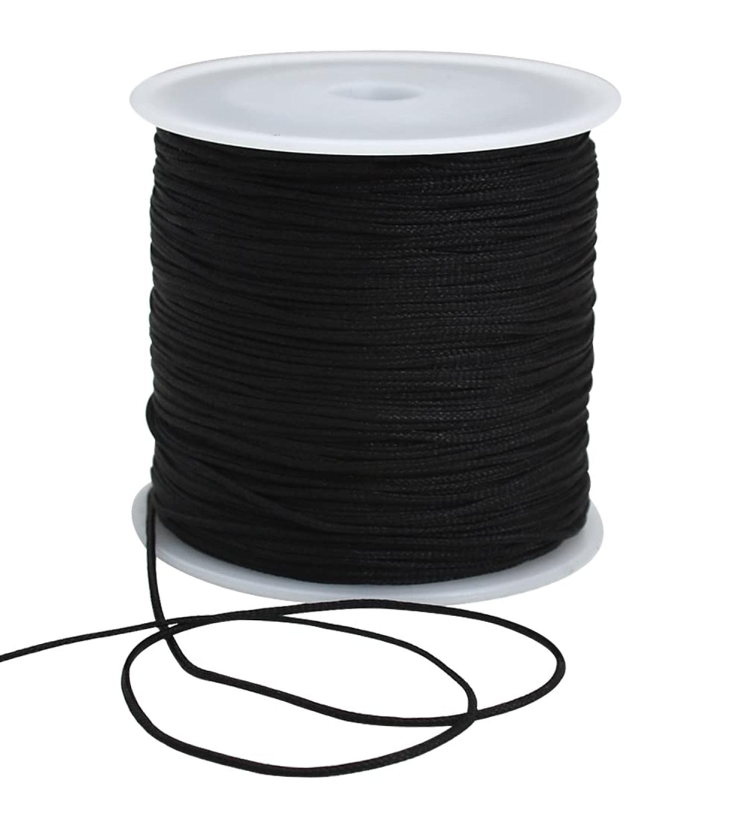 TONIFUL 1mm x 100 Yards Black Nylon Cord for Bracelet and Jewelry Making - Satin String for Macrame, Kumihimo, and Chinese Knot Craft - Buy Online on GoSupps.com