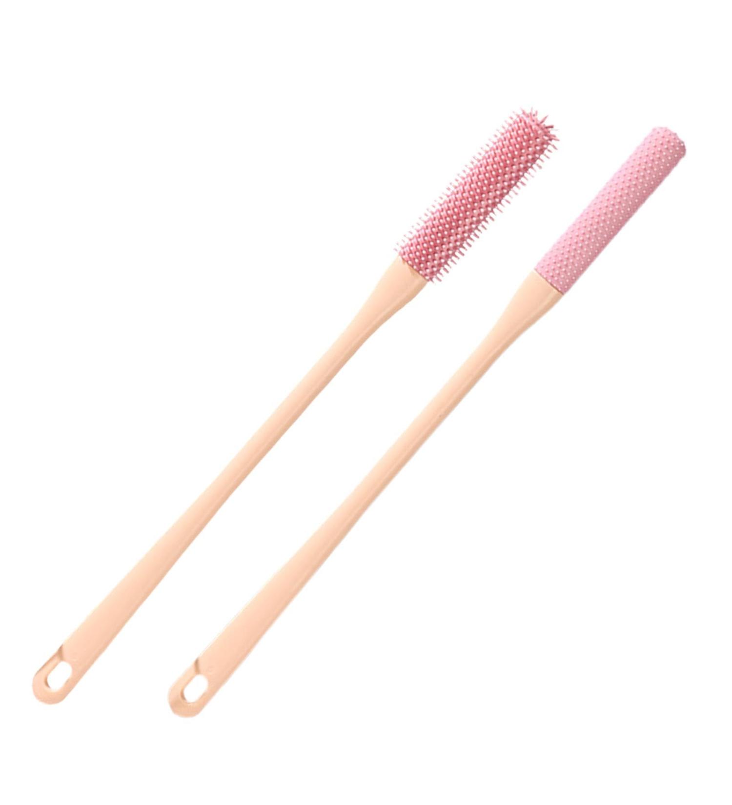 Long Handle Toe Cleaning Brush Silicone Toe Cleaning Brush New Bristles Foot Brush With Handle Comfortable Silicone Bristles Toe Brush For Cleaning Between Toes Pink - Buy Online on GoSupps.com