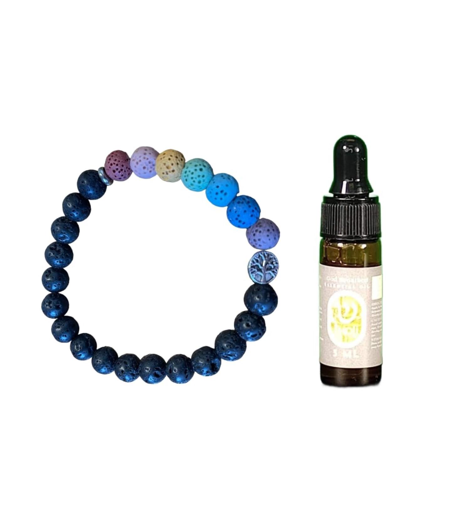 Elastic Lava Stone Bracelet with Rosehip Oil - Essential Oil Diffuser for Aromatherapy - International Shipping - Buy Online on GoSupps.com