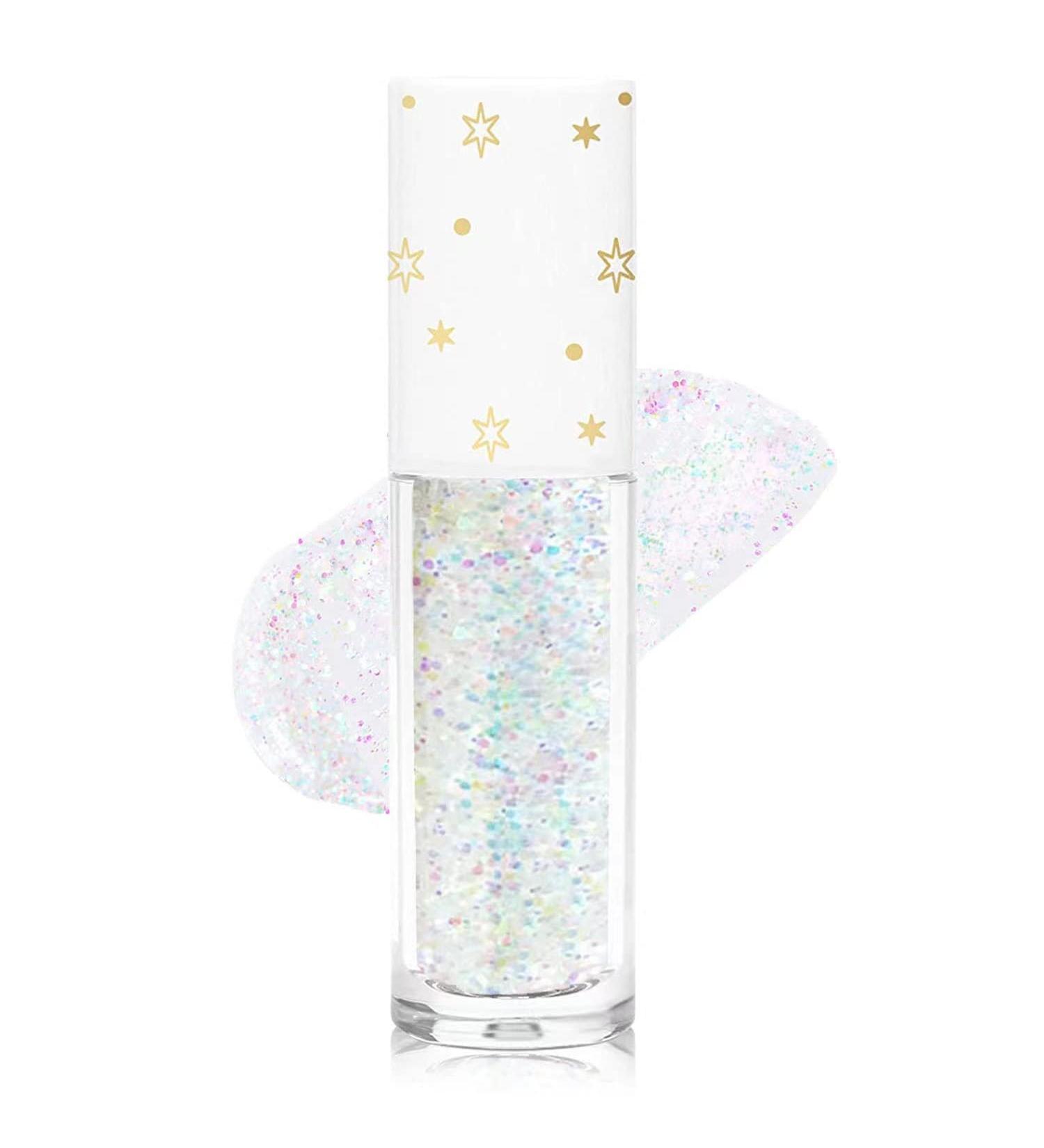 Long Lasting Liquid Glitter Eyeshadow - Quick Drying Korean Makeup Liner - Easy to Apply Colorful Sequins & Crystals - Face Glitter Pigmented - Transparent Galaxy 01 - Buy Online on GoSupps.com