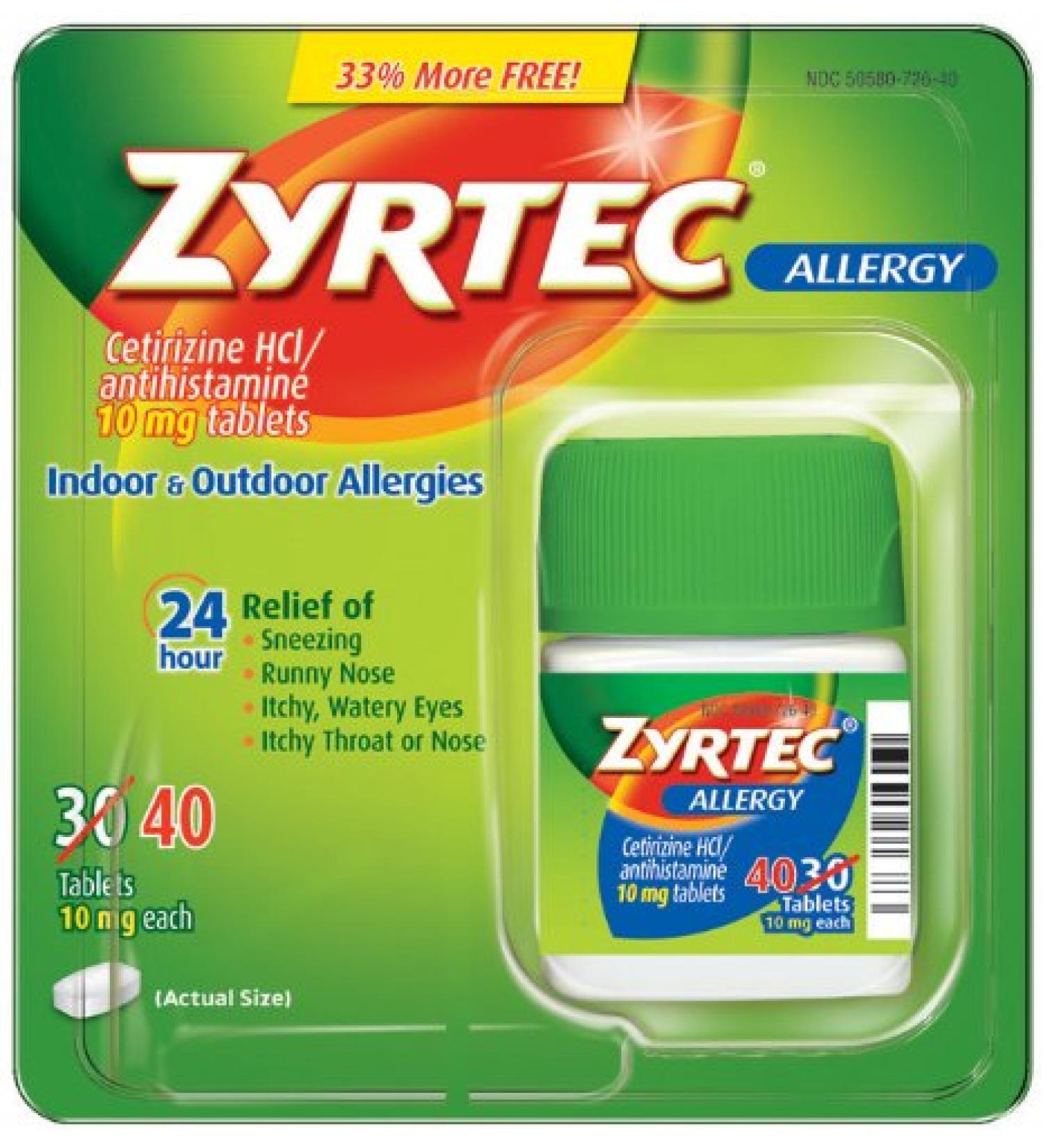 Zyrtec Bonus Pack 40 Count