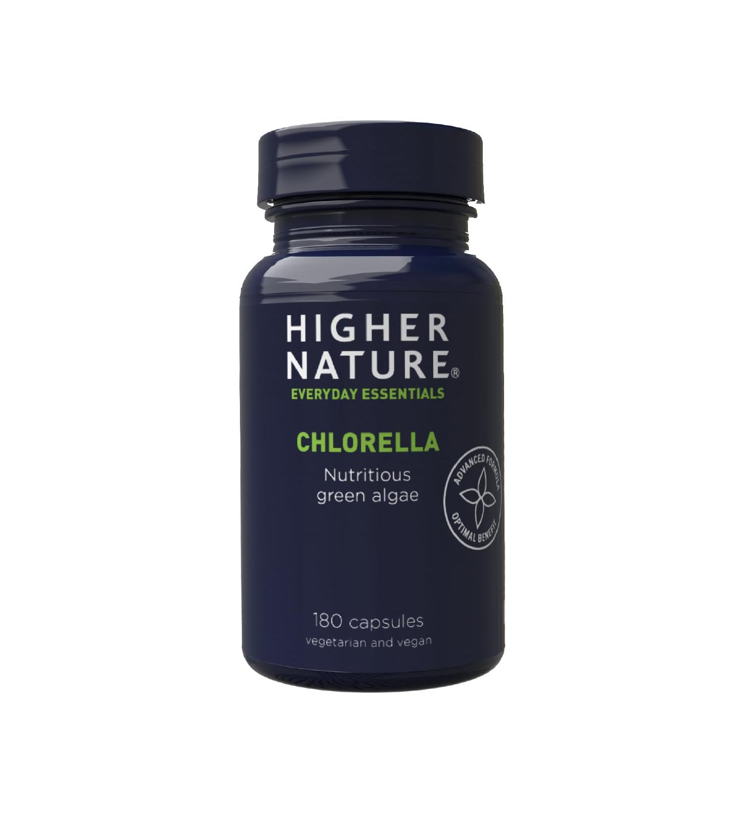 Higher Nature Chlorella 250mg - 180 Capsules: Green Superfood Supplement - Buy Online on GoSupps.com