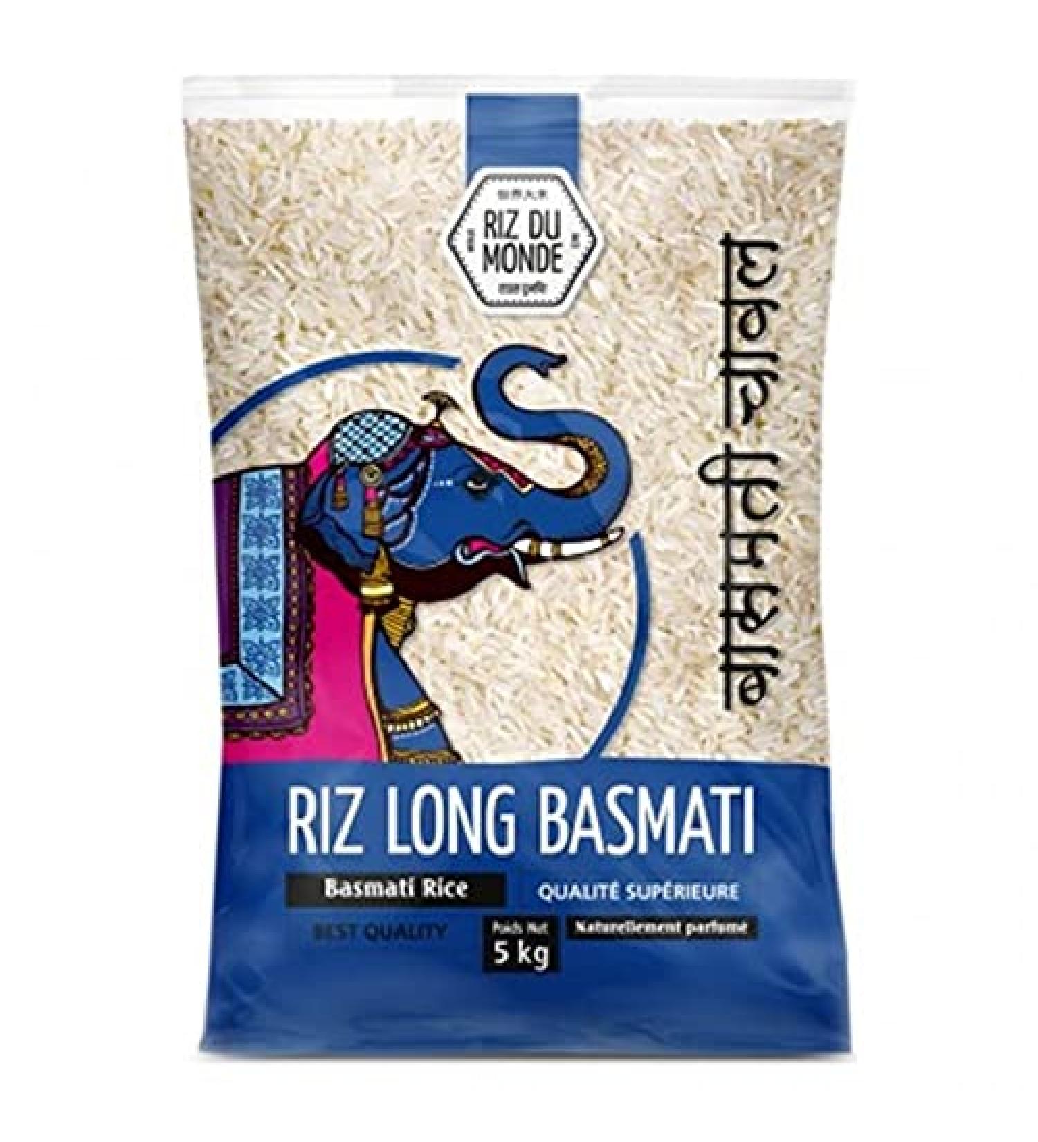 Riz du Monde Riz du Monde Long Basmati Rice Superior Quality 5 kg (Pack of 2)