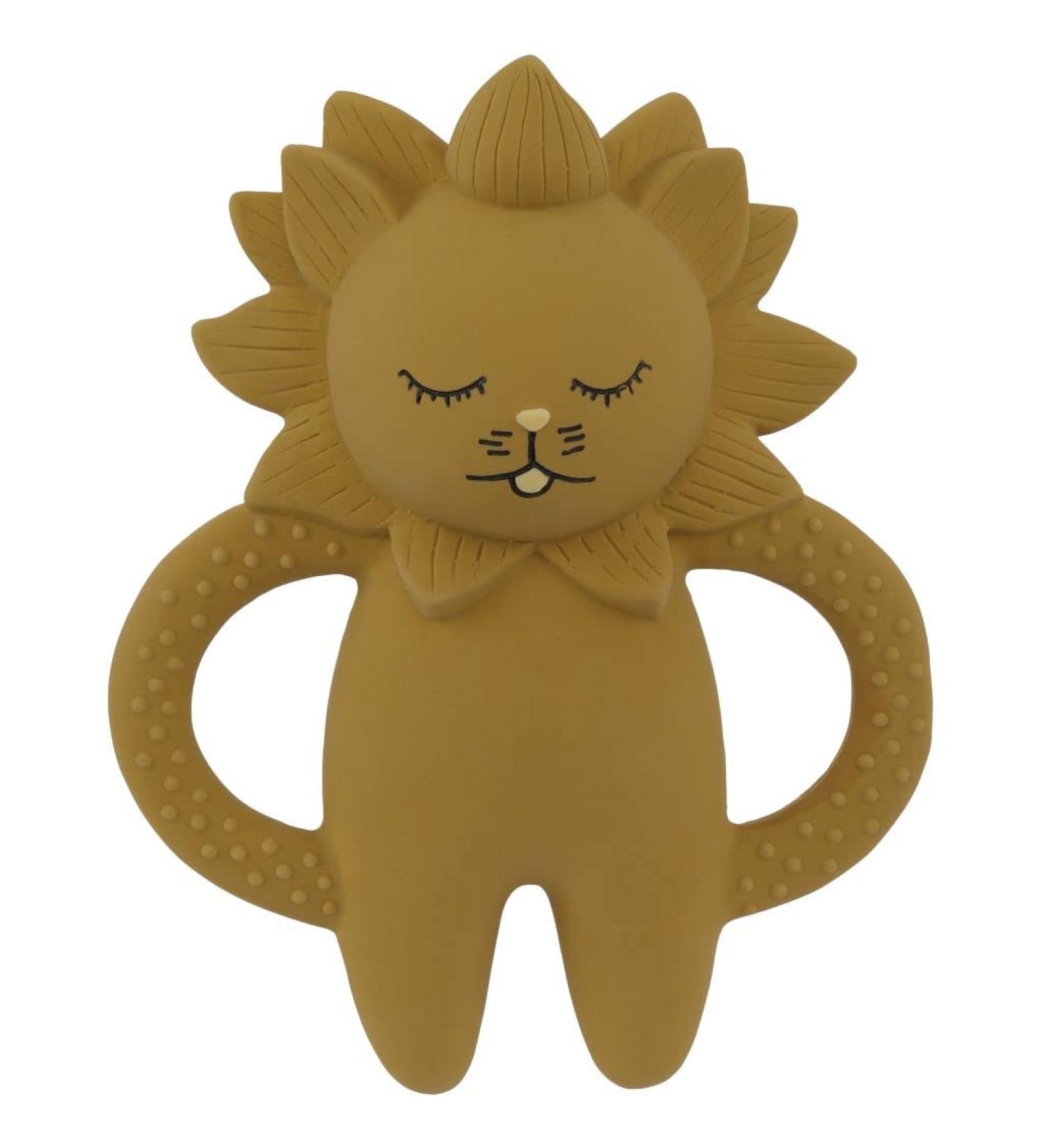 KONGE Slojd Teeth Soother Lion Mustard - Safe Soothing and Eco-Friendly Baby Teether for International Shipping - Buy Online on GoSupps.com