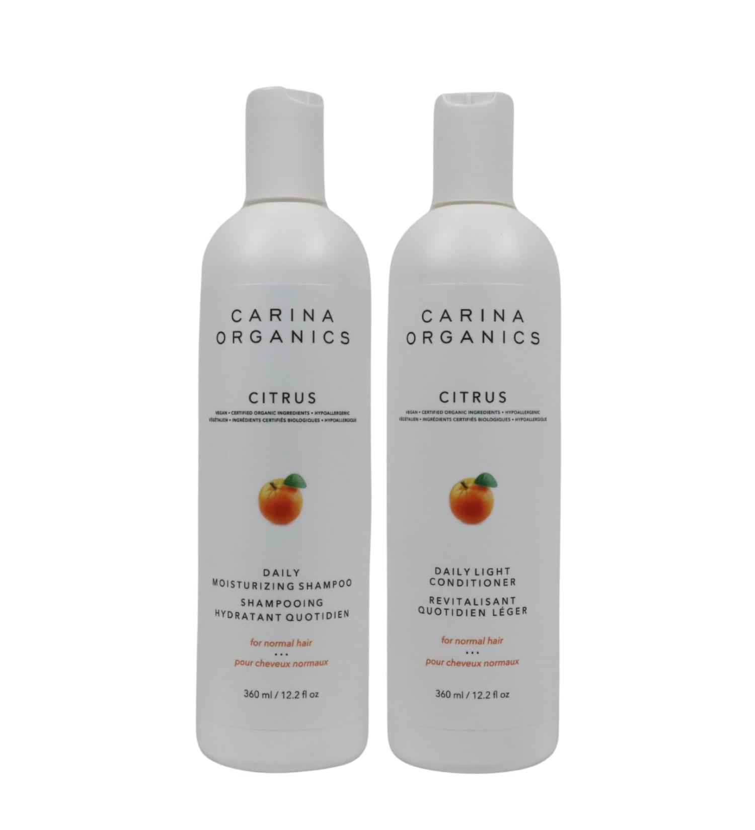 Citrus All Natural Daily Moisturizing Shampoo & Daily Light Conditioner Bundle Shampoo & Conditioner Set Hair Conditioner & Shampoo for Women and Men Sulfate & Paraben Free Vegan 360ml WIth Individual Wet Wipe (Pack of 2) - Buy Online on GoSupps.com