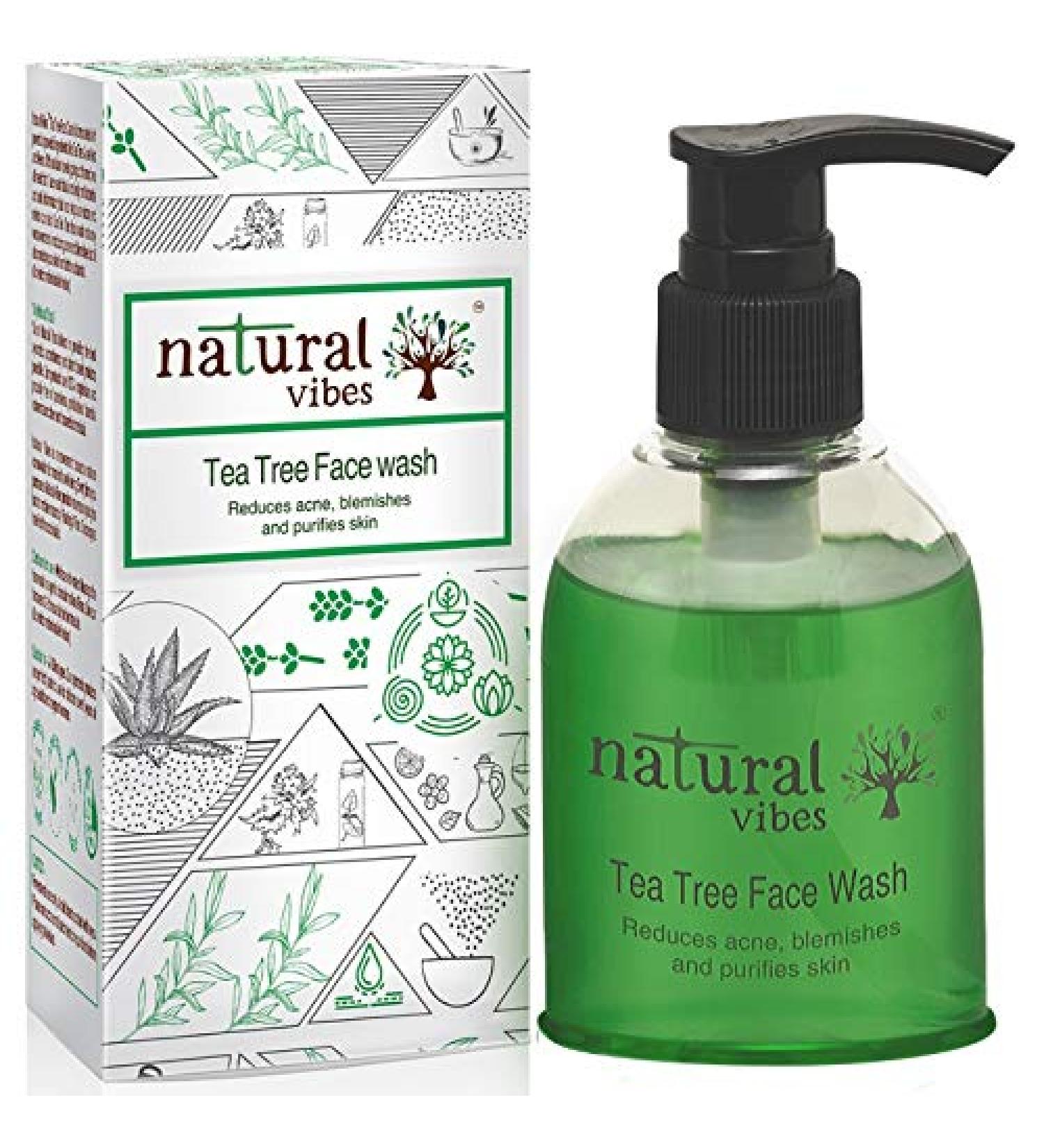 Natural Vibes Tea Tree Face Wash for Clear Skin | 150 ml - Shop Now for Radiant Skin - Buy Online on GoSupps.com