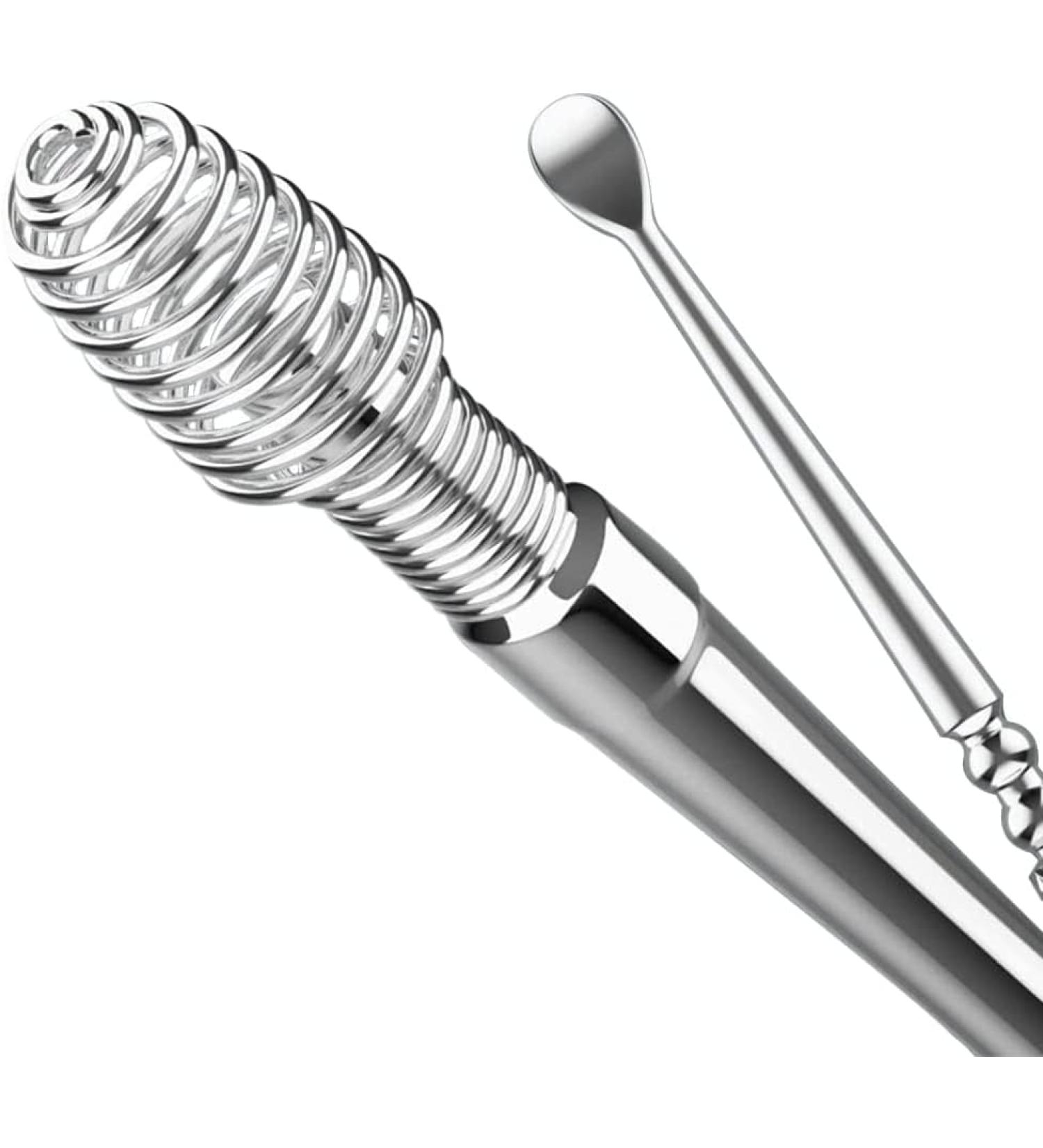 Professional Ear Wax Cleaner Tool Set - Double Ended Stainless Steel Spiral Ear Cleaner with Brush & Storage Box - Effective Ear Wax Removal Kit - Buy Online on GoSupps.com