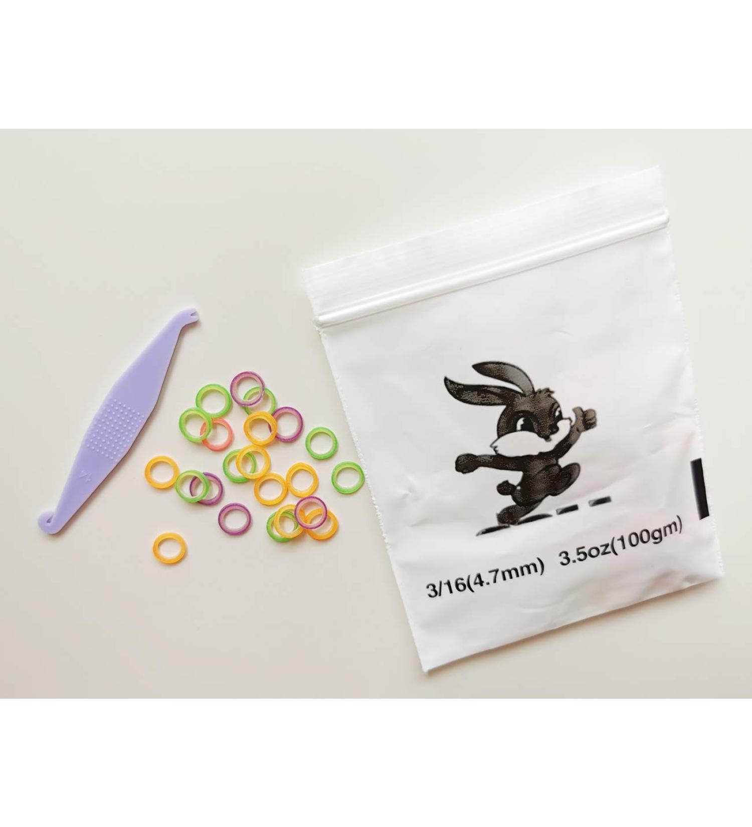 Dental Teeth Bands 100 Pcs 3/16 Neon Medium 3.5 OZ for Dreadlocks, Braids, Top Knots - Free Placer Included - Buy Online on GoSupps.com