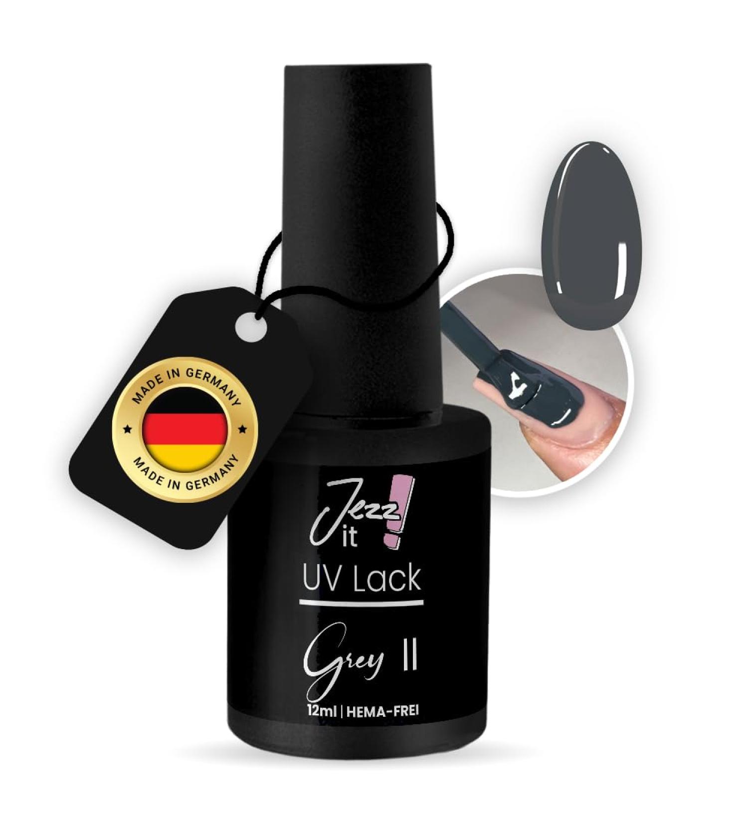 Jezz it! Premium UV Nail Polish Grey_II Long-lasting Gel for Allergy Sufferers | UV & LED Compatible | Made in Germany - Buy Online on GoSupps.com