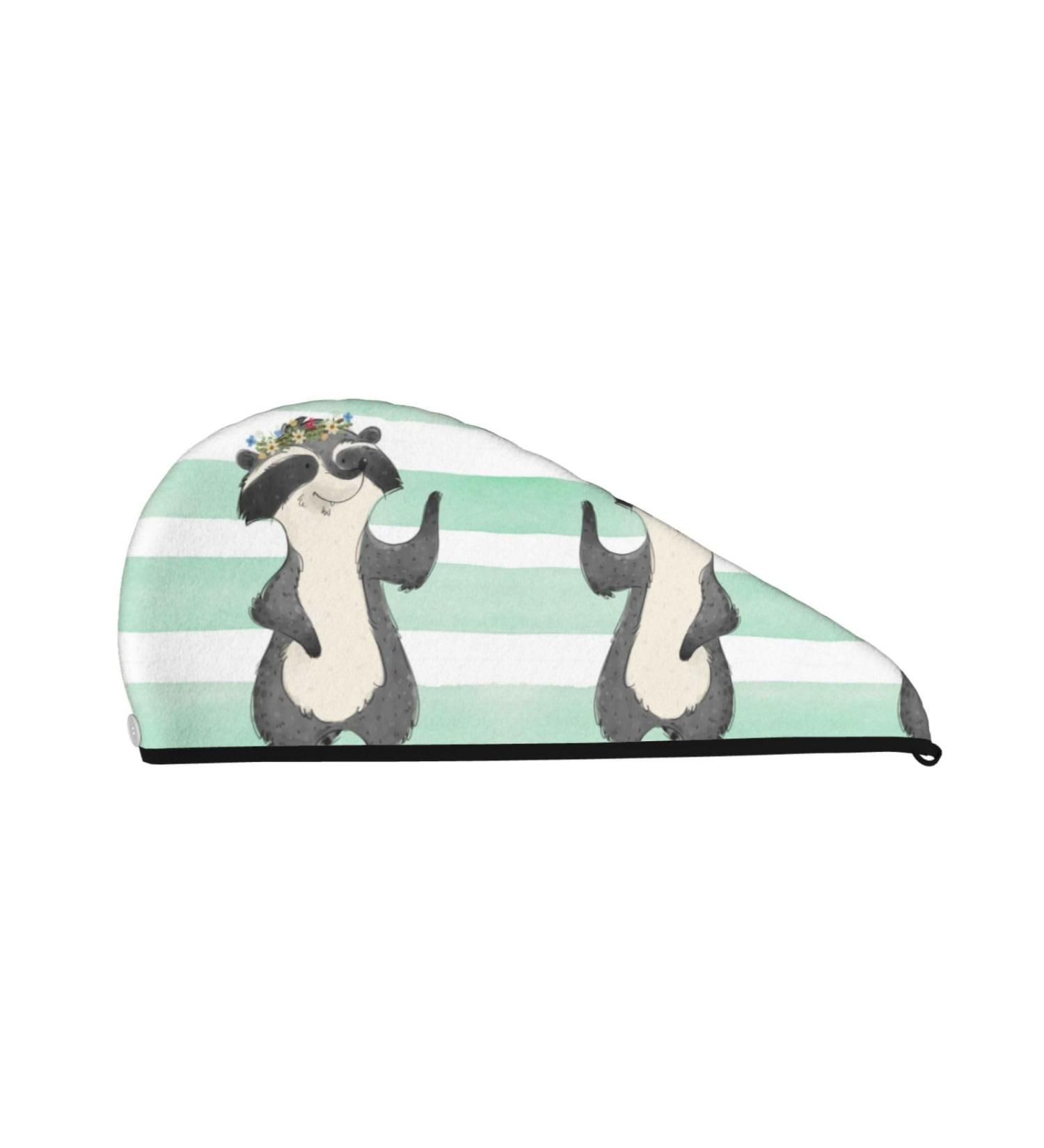 Soft Super Absorbent Cute Raccoon Microfiber Hair Towel Wrap for Women - Quick Dry Coral Velvet for Long Curly & Thick Hair - Buy Online on GoSupps.com