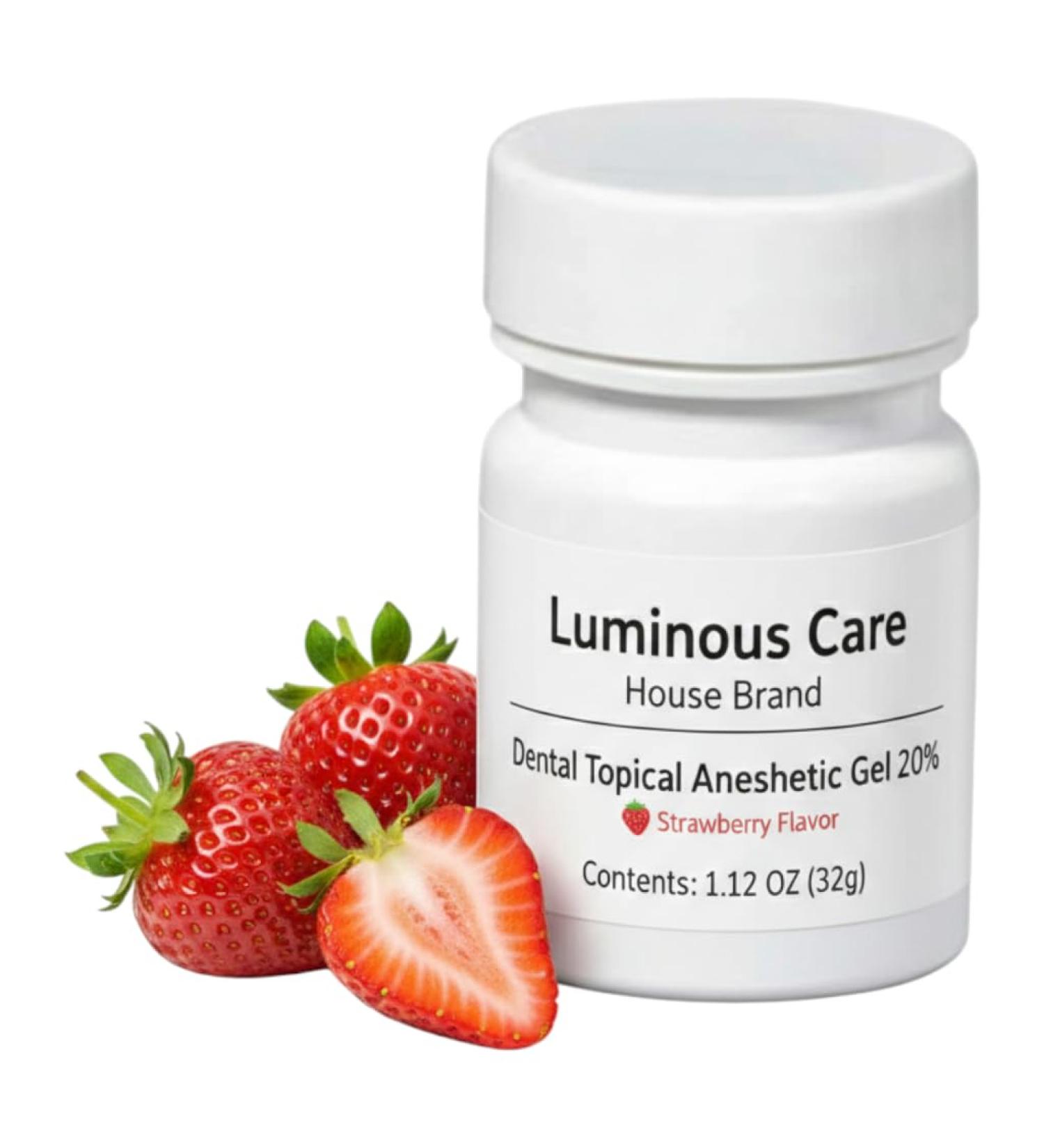Luminous Care House Brand Dental Topical Gel Strawberry Flavor 1 oz Jar Oral Care Gel