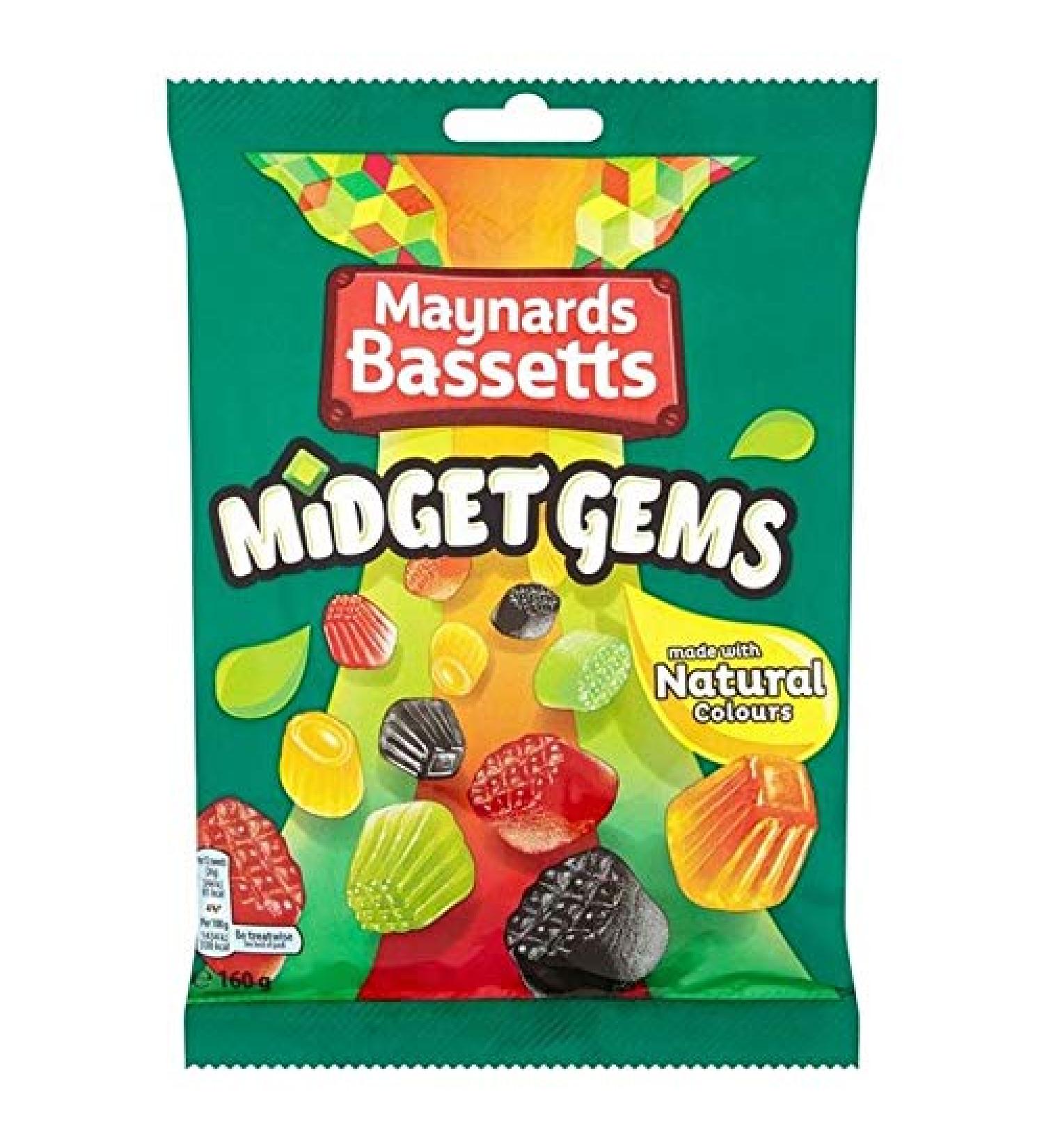 Maynards 4 x Maynards Bassetts Midget Gemstones 160 g