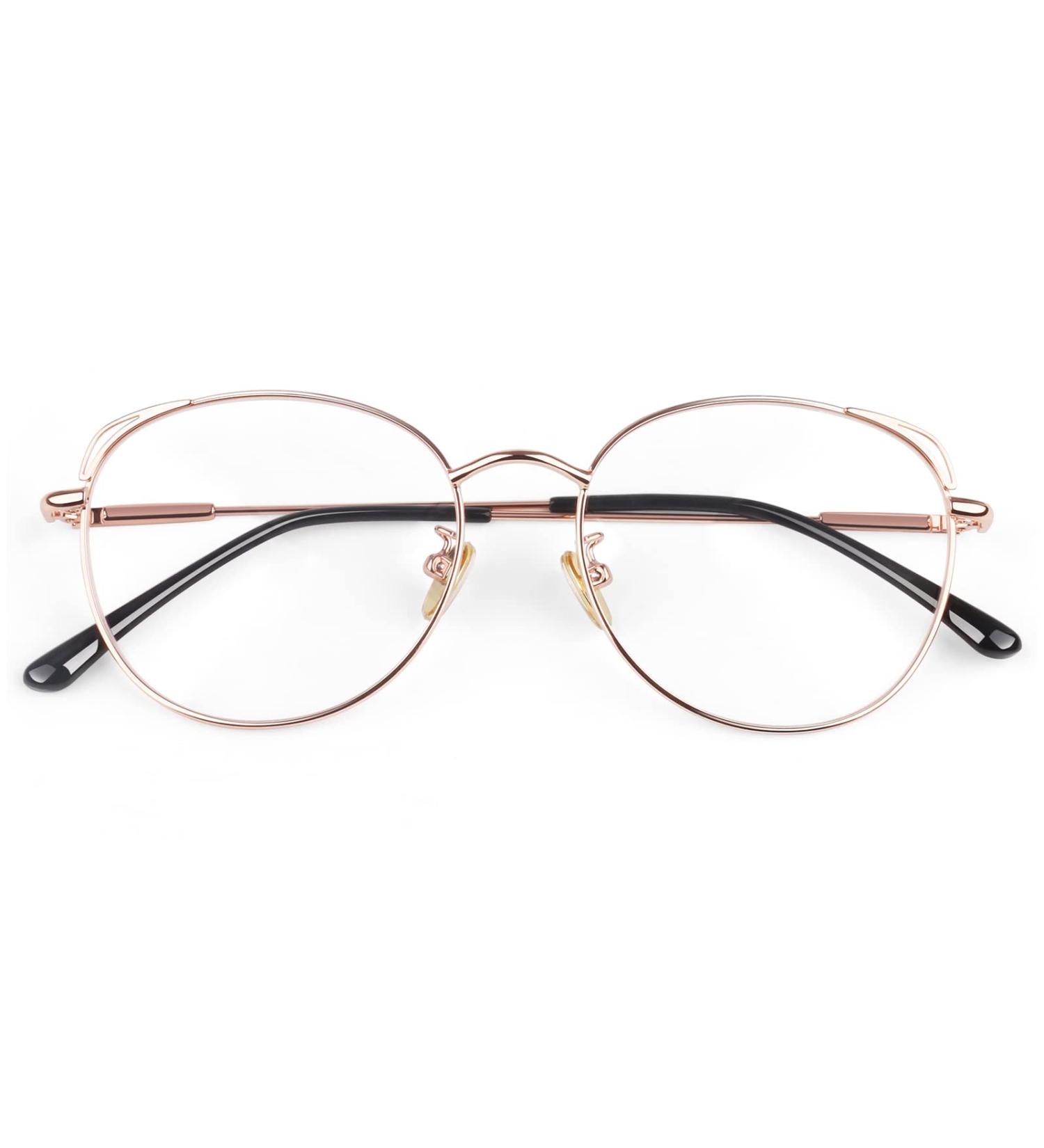 Shop LINVO Vintage Cat Eye Glasses for Women Classic Metal Frame Rose Gold No Prescription Needed Stylish Eyewear for Every Occasion - Buy Online on GoSupps.com