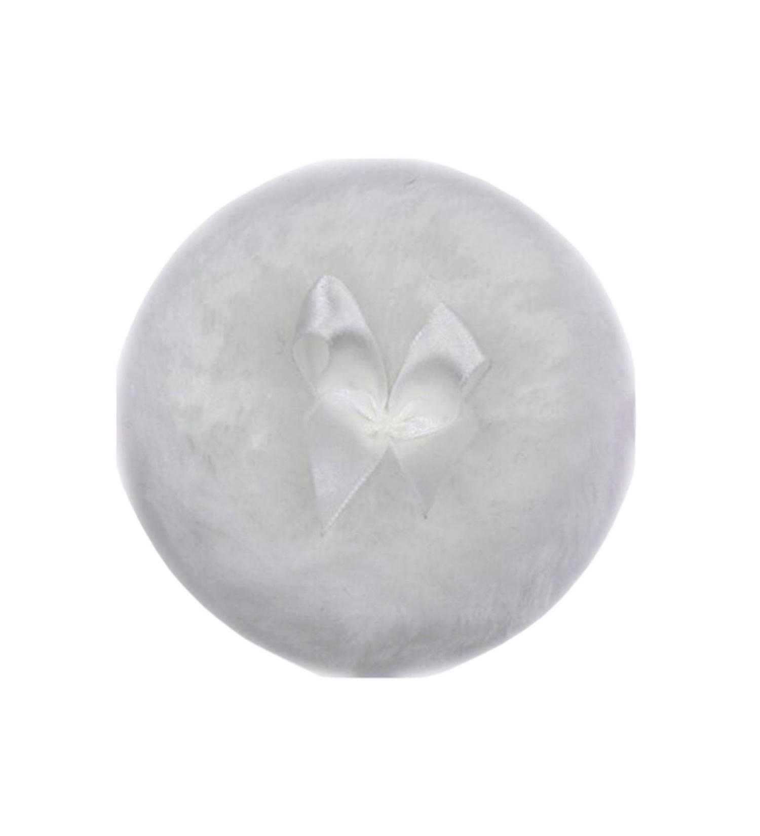 Siopob Furry Powder Puff Ultra Soft Round Face Body Powder Puff with Ribbon Bow Body Powder Applicator for Baby Kid Adult Makeup Tool for Home & Travel White - Buy Online on GoSupps.com