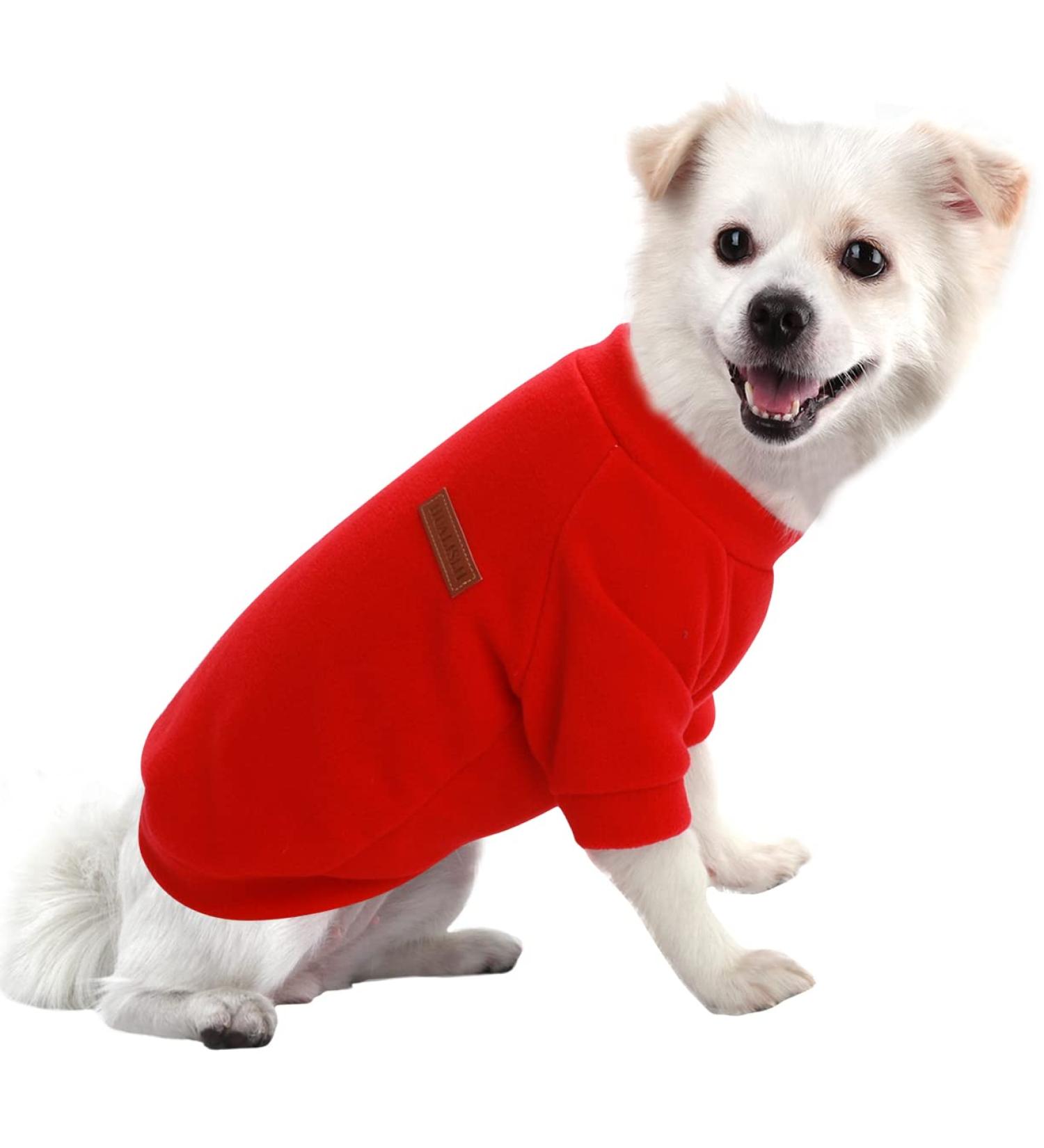 Hualisiji Fleece Dog Sweater - Warm & Light Sweatshirt for Small Dogs (XXL Red+Pink) | Soft & Easy to Wear - Buy Online on GoSupps.com
