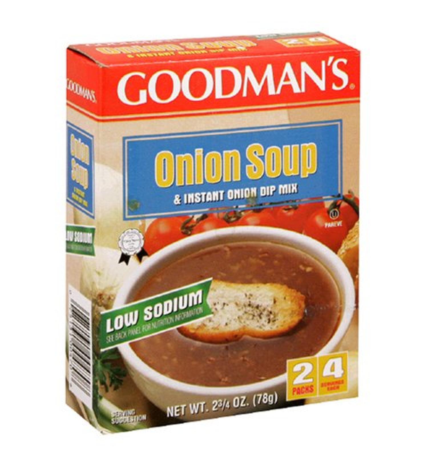 GOODMAN'S Onion Soup & Dip - Low Sodium, 2 .75-Ounce Box (Pack of 8)