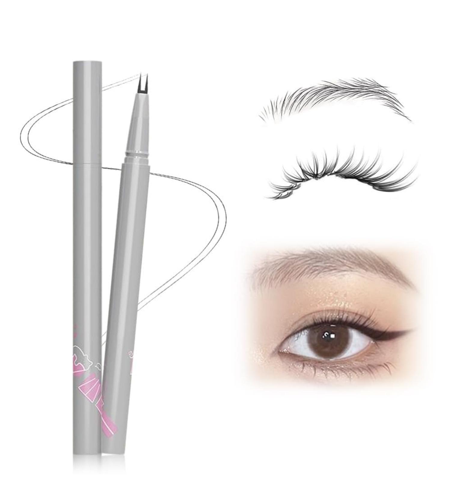 pohdhk Double Tip Lower Eyelash Pencil Upgraded 3D Waterproof 2 Tip Eyelash Pen Eye Liner Liquid Eyeliner for Natural Eye Makeup (Gray Black) - Buy Online on GoSupps.com