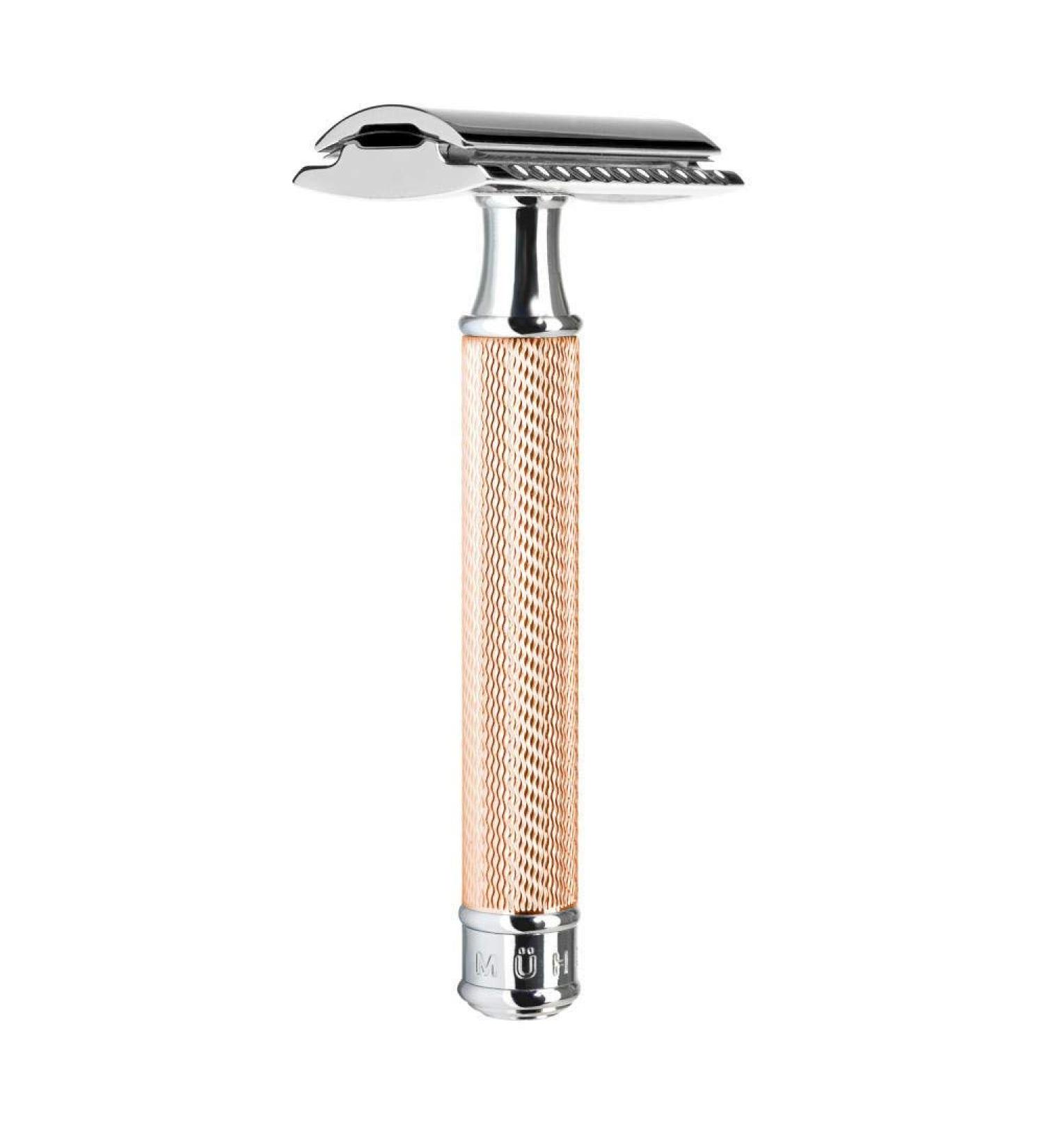M hle Traditional Safety Razor - Closed Comb Rose Gold Metal Handle | Premium Shaving for Men & Women - International Shipping Available - Buy Online on GoSupps.com