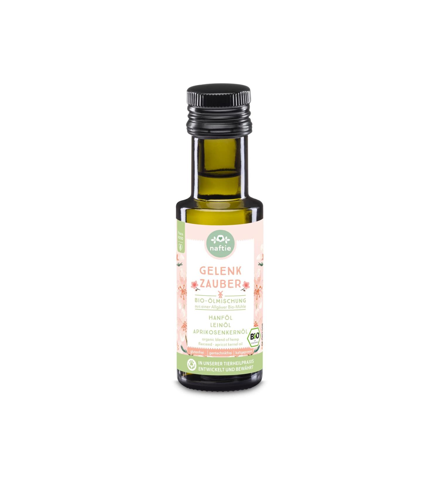 NAFTIE BIO Oil for Dogs - Joint Magic - Hemp Linseed & Apricot Kernel Oil - 100ml Organic Musculoskeletal Support - Buy Online on GoSupps.com