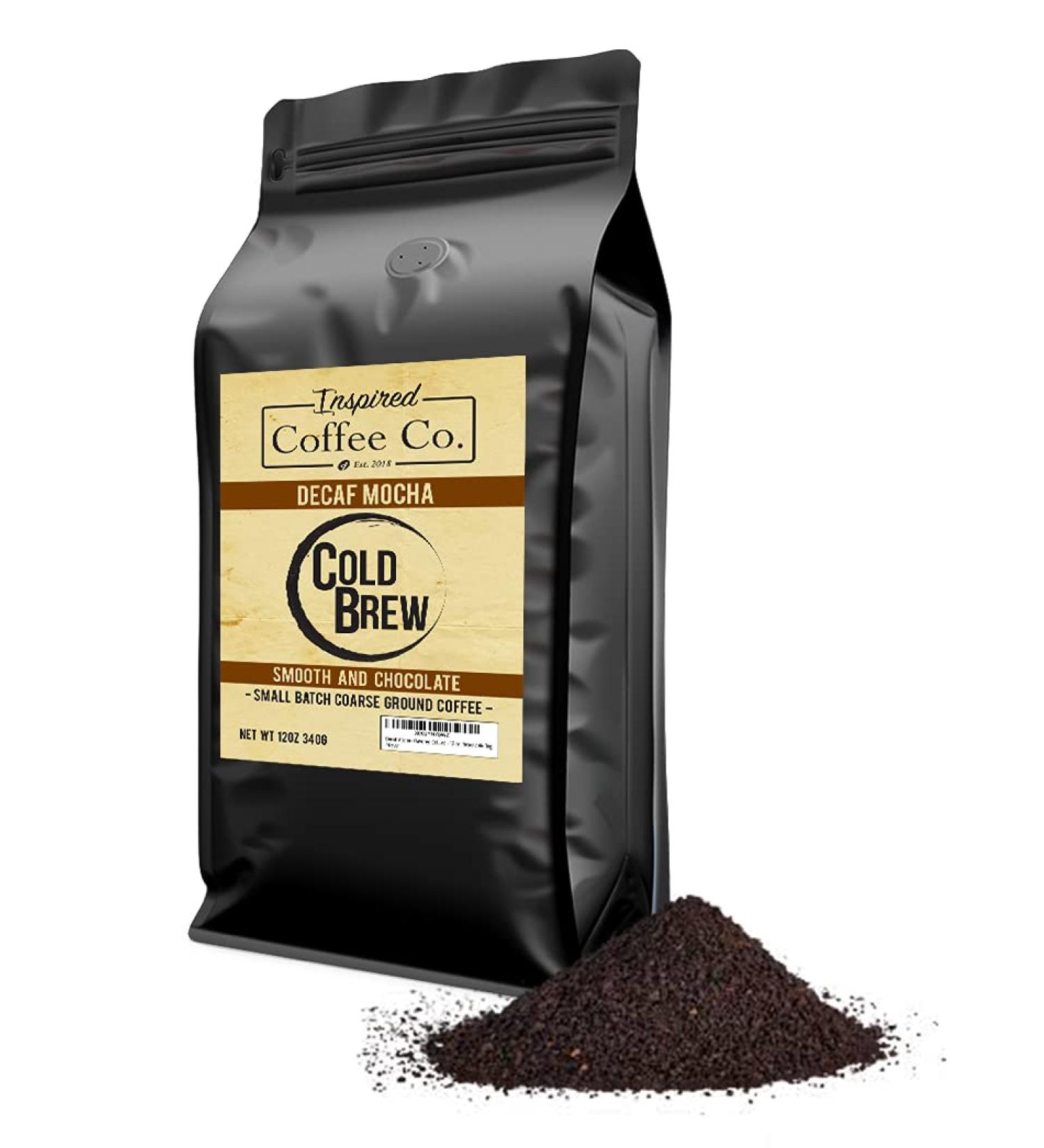 Decaf Mocha Flavored Cold Brew Coffee | 12 oz. Resealable Bag | Inspired Coffee Co - Buy Online on GoSupps.com