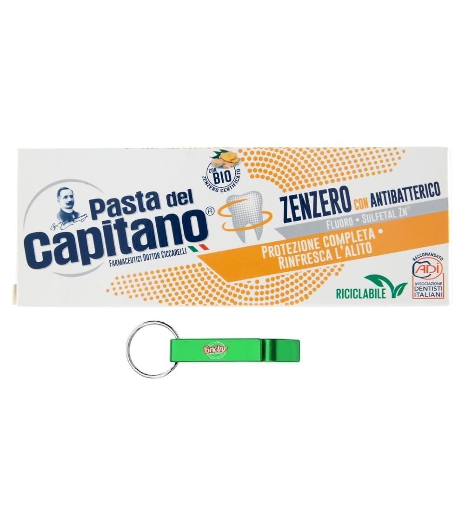 Buy 12x Pasta del Capitano Ginger Toothpaste 100ml - Complete Protection + Free Beni Culinari Keychain - International Shipping Available - Buy Online on GoSupps.com