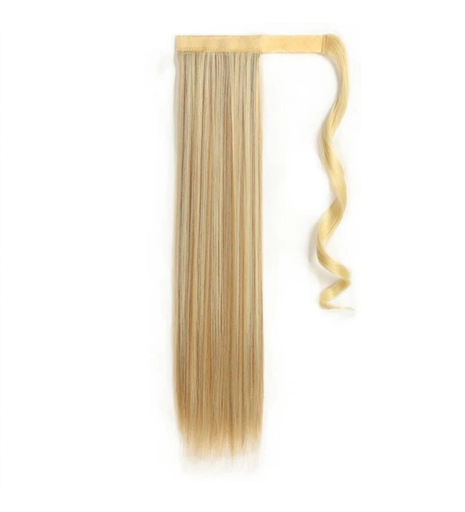 Ponytail Extension 22inch Long Straight Ponytail Extension Wrap Around Clip On Ponytail Hair Extension Heat Resistant Synthetic Straight Hair Pony Tail Hairpieces Ponytail Hairpiece for Women (Color 60 cm MSTMW-613H16 - Buy Online on GoSupps.com