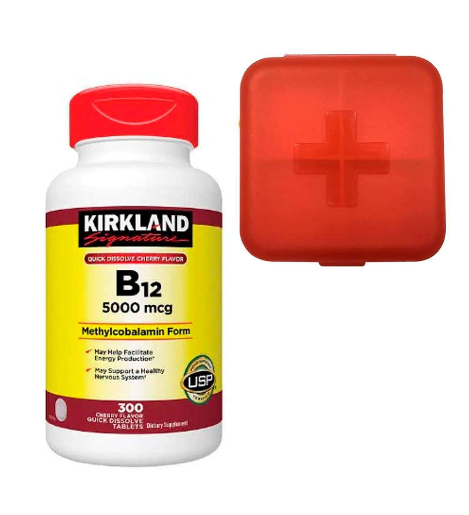 Buy Kirkland Signature B12 5000mcg Tablets 300 Count with Castellux Premium Pills Case - International Shipping Available - Buy Online on GoSupps.com