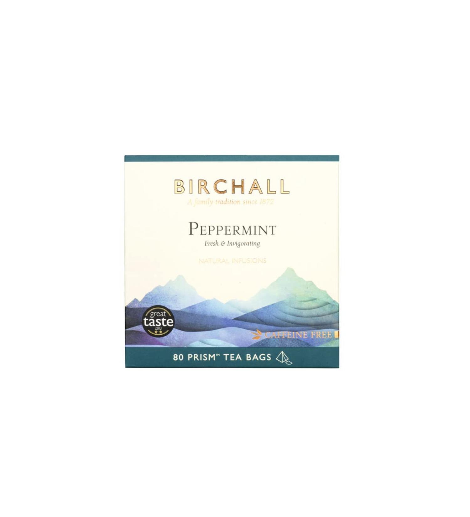 Birchall Tea - Peppermint Tea - 4 Boxes of 80 Enveloped Plant-Based Tea Bags - Experience the Cooling and Minty Flavors of Peppermint Tea - A Perfectly Soothing Herbal Tea - Buy Online on GoSupps.com