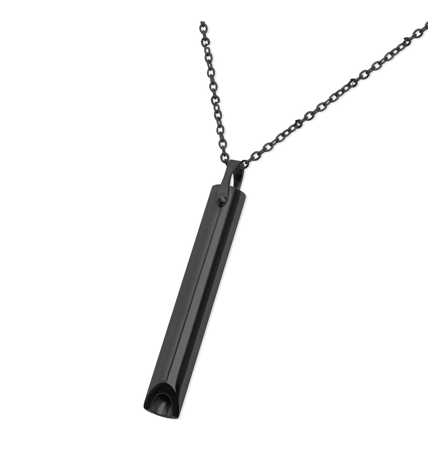 Stress Relief Breathing Necklace - Anxiety & Meditation Tool for Calming Down - Matte Black - Buy Online on GoSupps.com