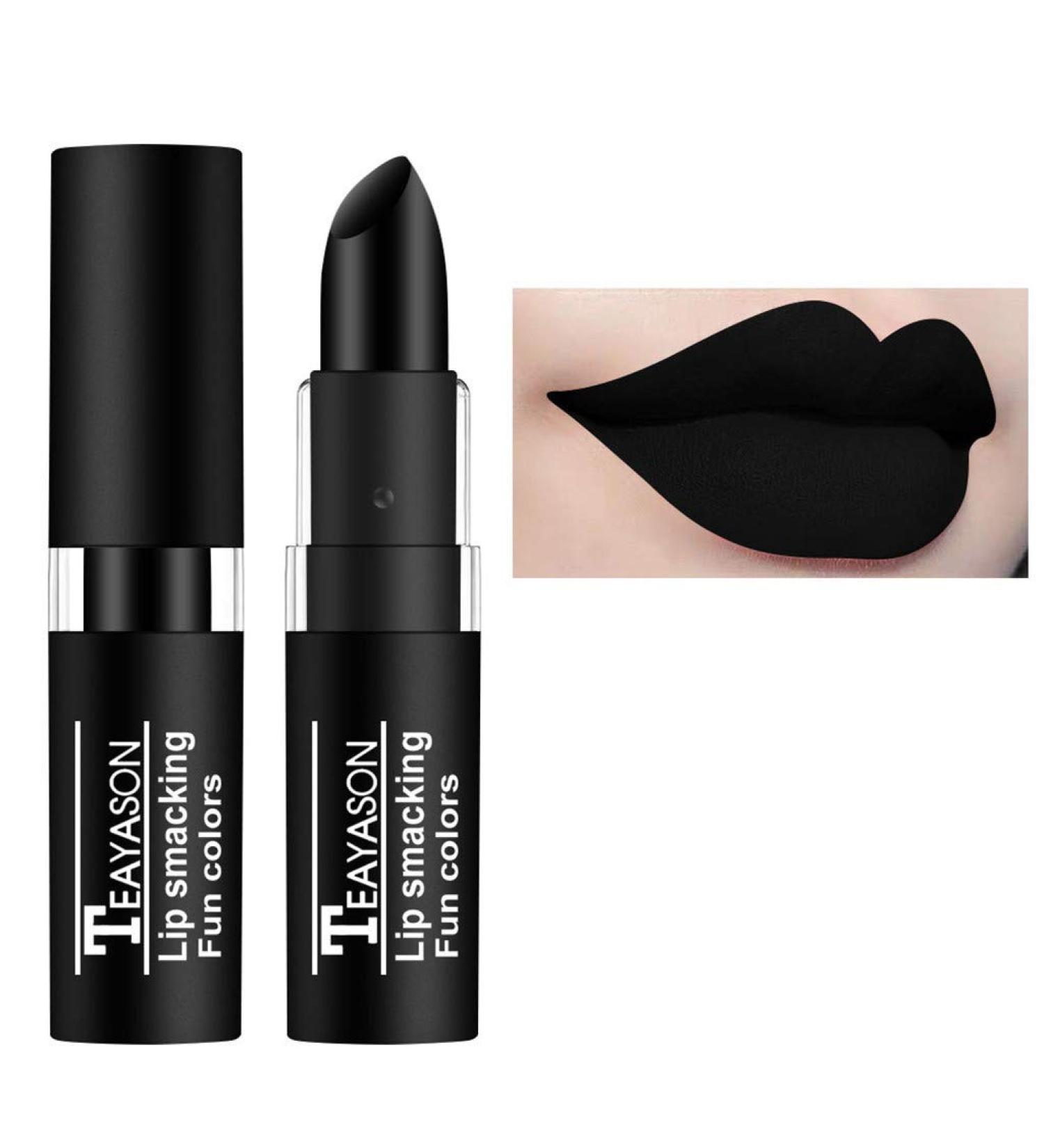 Matte Black Lipstick - Long-Lasting Goth Vintage Makeup for Women | Professional Stage & Cosplay - Perfect Xmas Gift - Buy Online on GoSupps.com