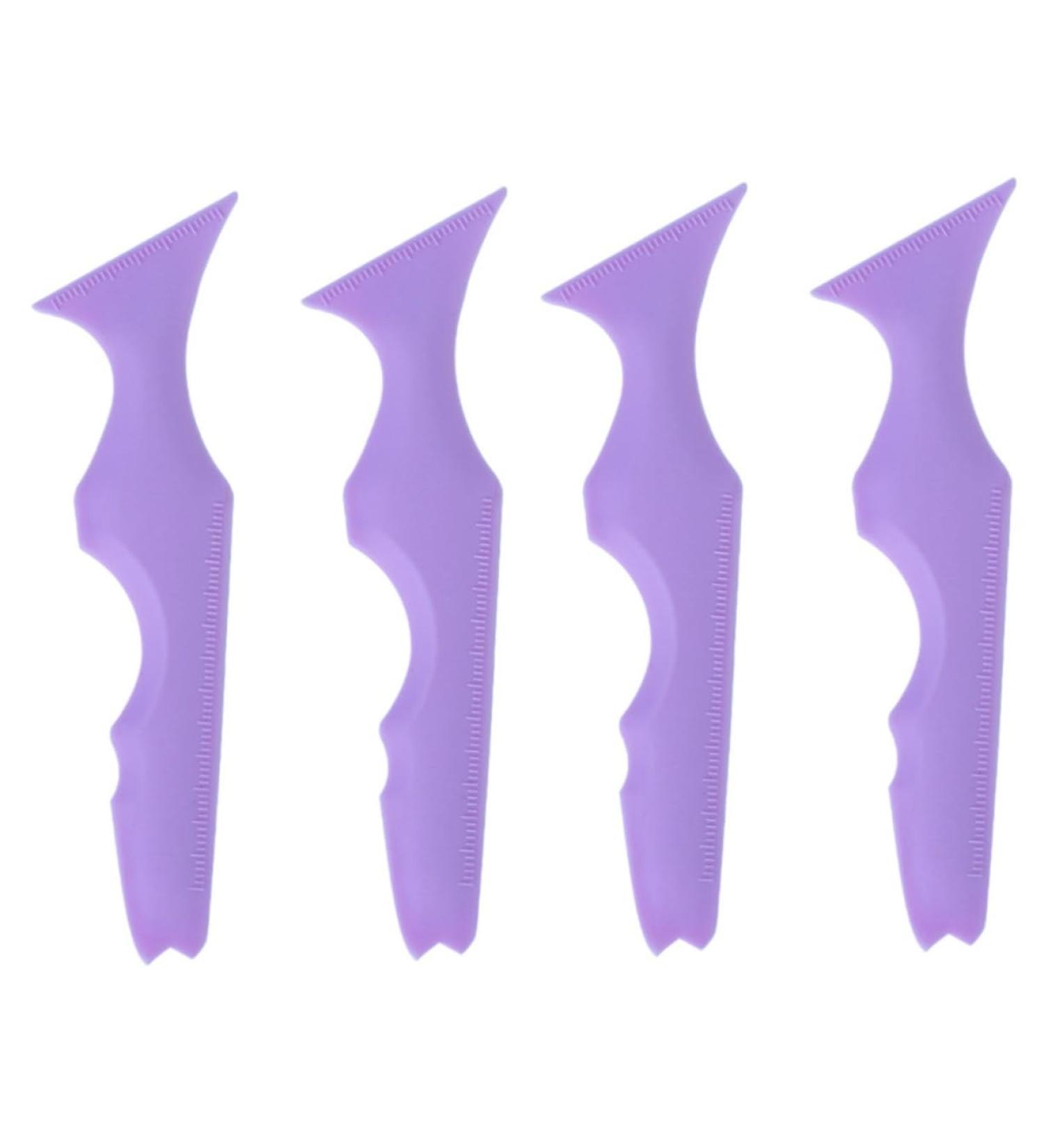 Ipetboom 4 Pcs Silicone Beauty Ruler Eyeliner Pencil Eyelash Guide Shield Eyebrow Guide Stencils Safety Mask - Buy Online on GoSupps.com