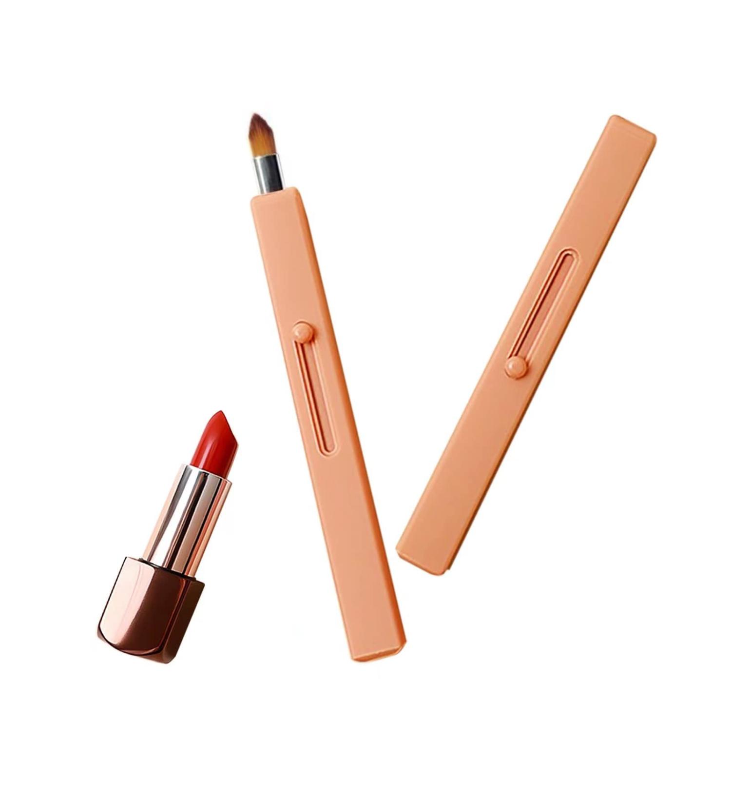 Lip Brush Retractable Lipstick Applicator Portable Lip Makeup Brushes for Lipstick Gloss Cream Women Girls Makeup Tools - Buy Online on GoSupps.com