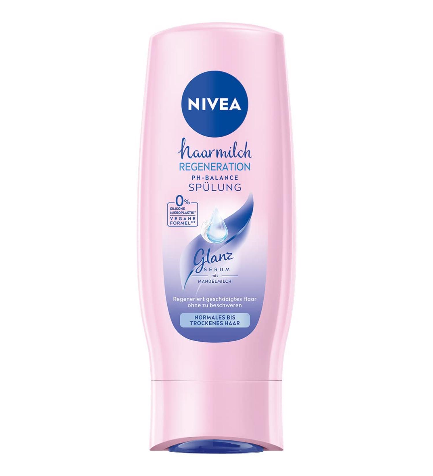 Nivea Hair Milk Regeneration Conditioner 200ml | pH Balance Almond Milk & Shine Serum for Normal to Dry Hair | Intensive Nourishing Rinse - Buy Online on GoSupps.com
