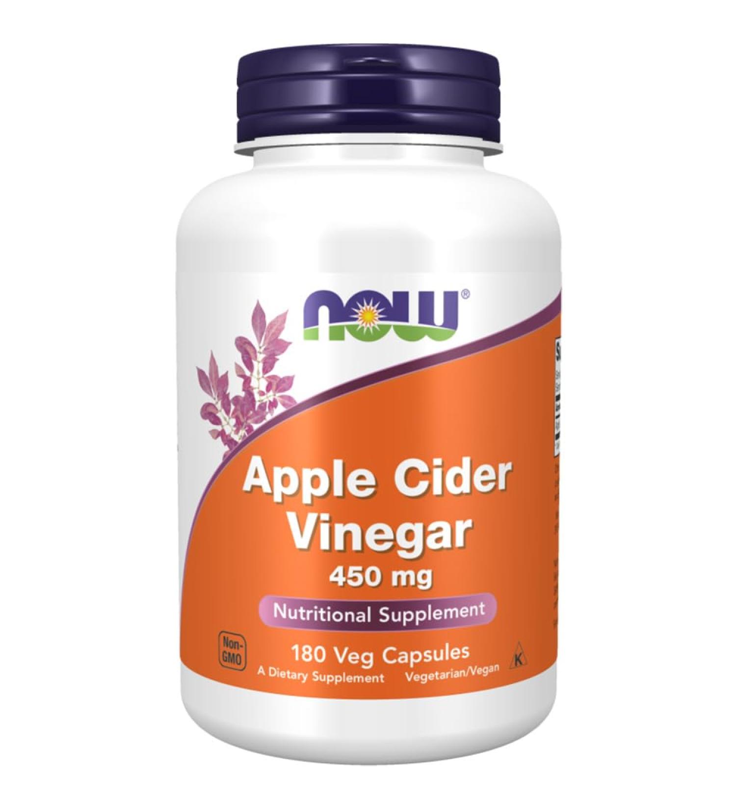 Now Foods Apple Cider Vinegar 450mg 180 Capsules Lab Tested Gluten Free Soy Free Vegetarian - Buy Online on GoSupps.com