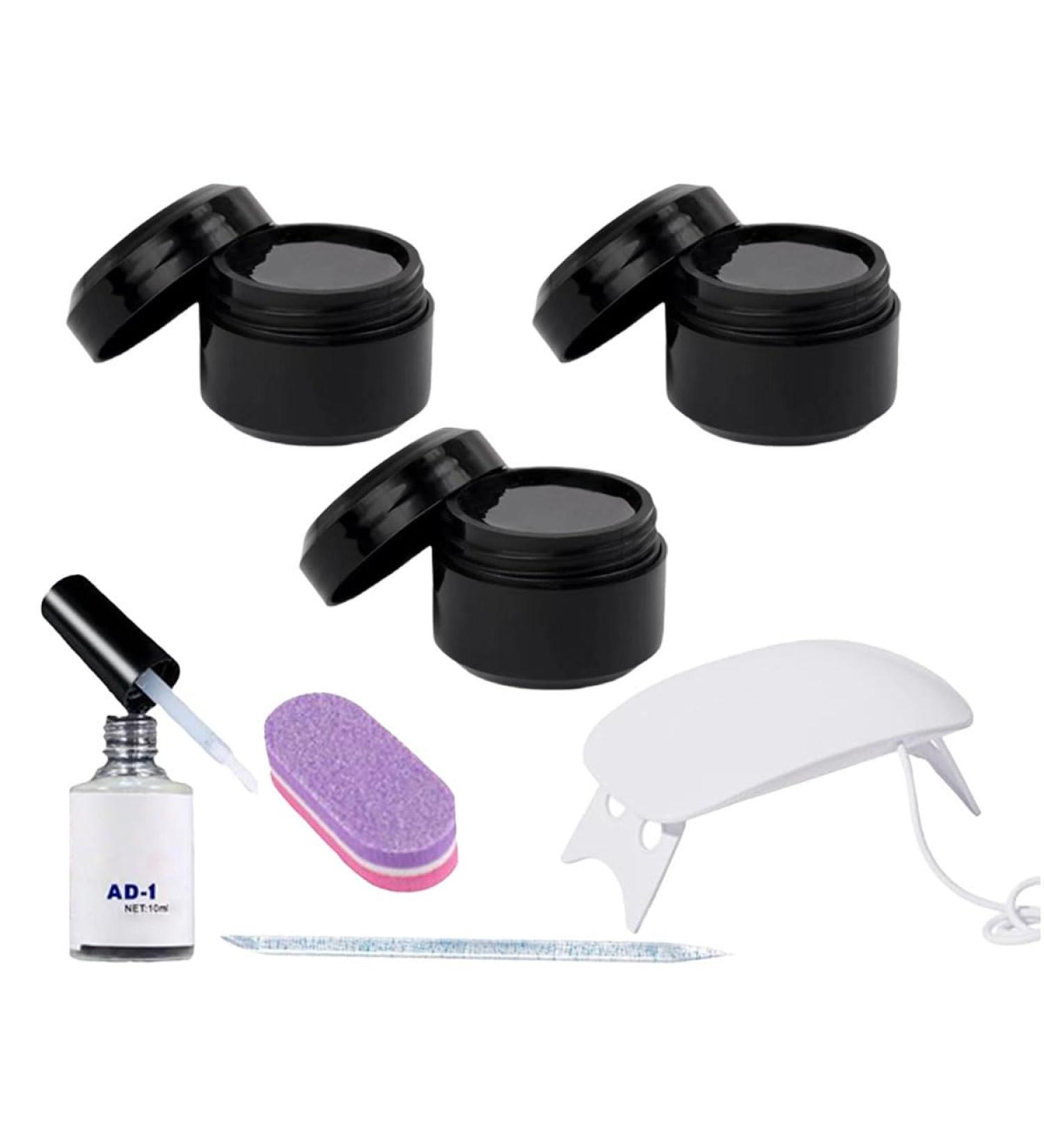 Solid Nail Glue Gel for Press on Nails Beauty Nail Glue Nails Kit with Uv Light Fast Bond Nail Glue Strong Nail Glue Professional Nail Glue (3Bottle) - Buy Online on GoSupps.com