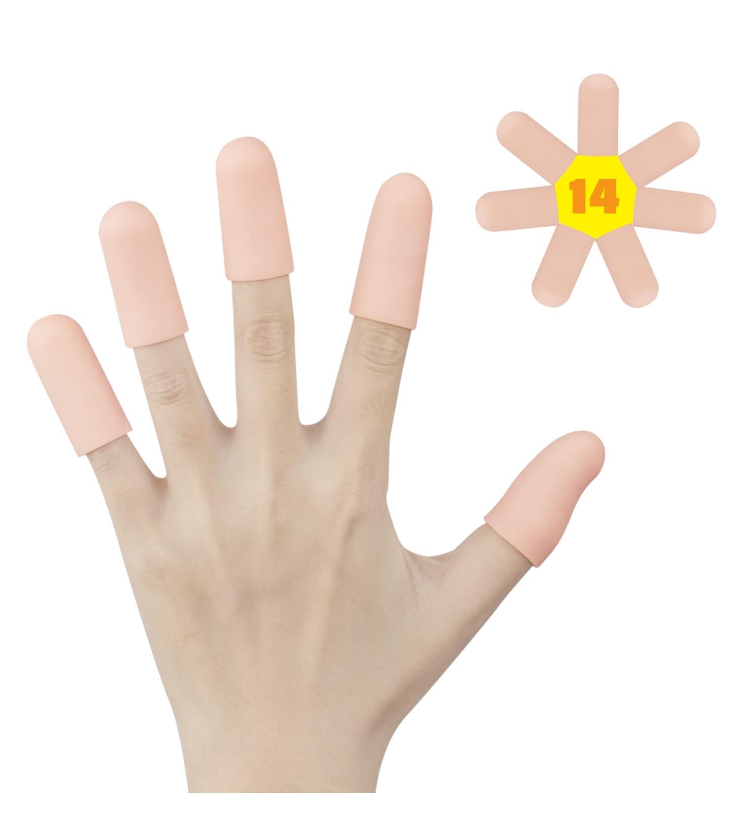Silicone Finger Protectors - 14 PCS | Finger Cots for Cracked Fingers | Finger Sleeves for Pain Relief | Finger Protection Bandages for Manual Work - Buy Online on GoSupps.com