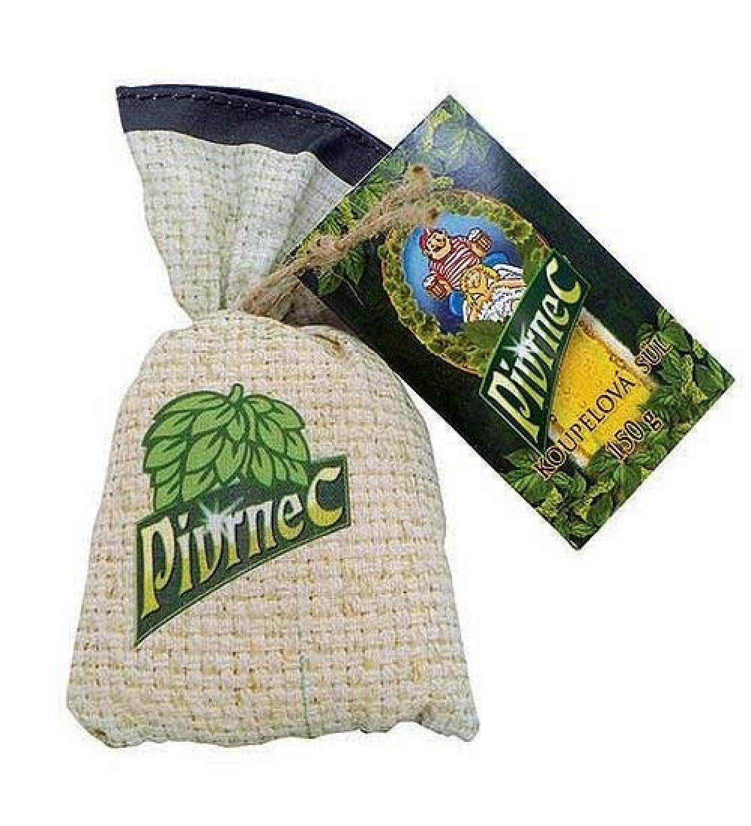 BEER - BEER BATH SALTS 150 GV CANVAS BAG PIVRNEC Czech Beer