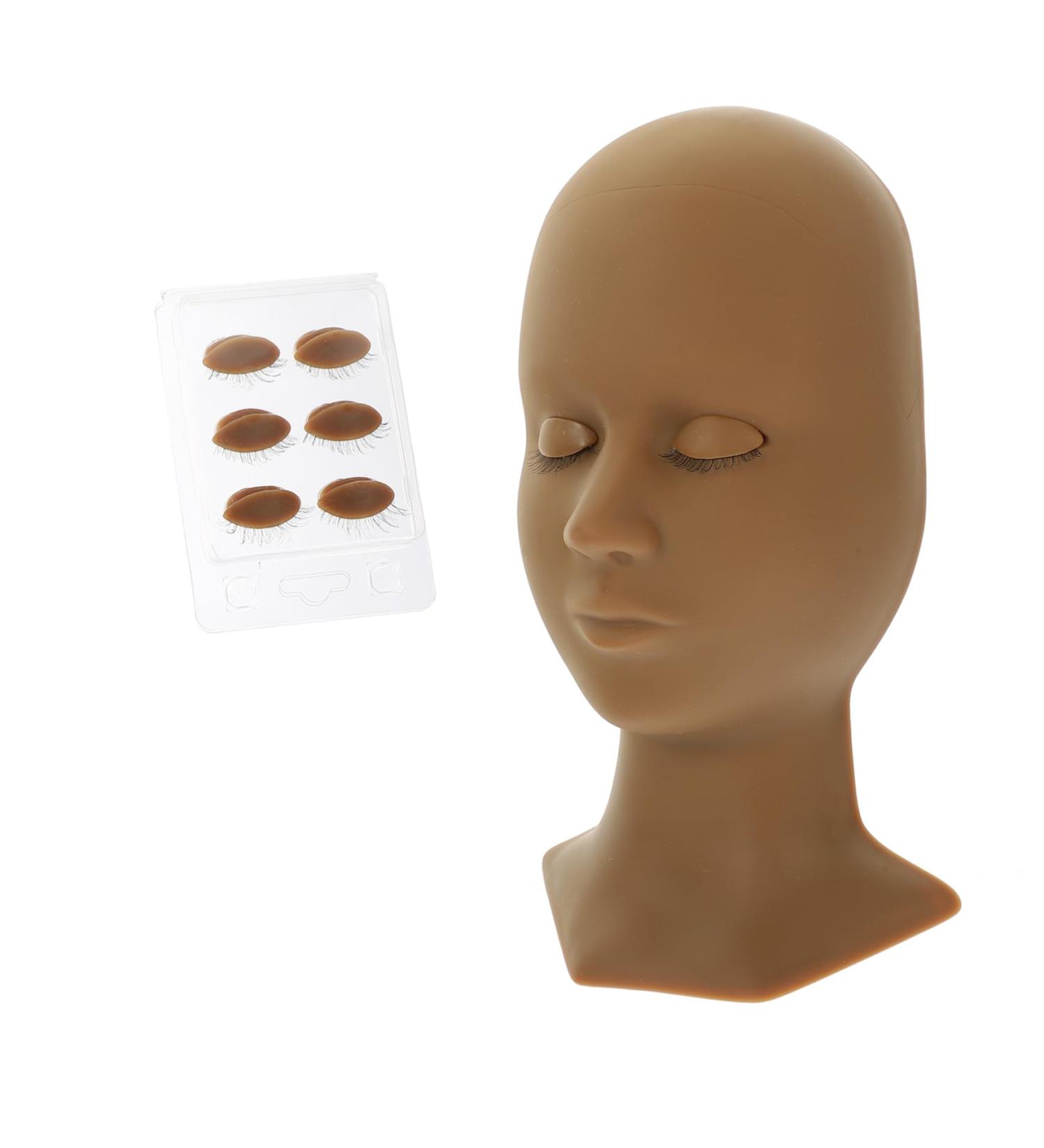 minkissy 1 Set Model Grafted Eyelashes Practice Training Head Realistic Eyelids Silcone Molds Eyelids Makeup Training Head Eyelash Training Head Maniquin Silica Gel Fake Eyelashes Make up - Buy Online on GoSupps.com