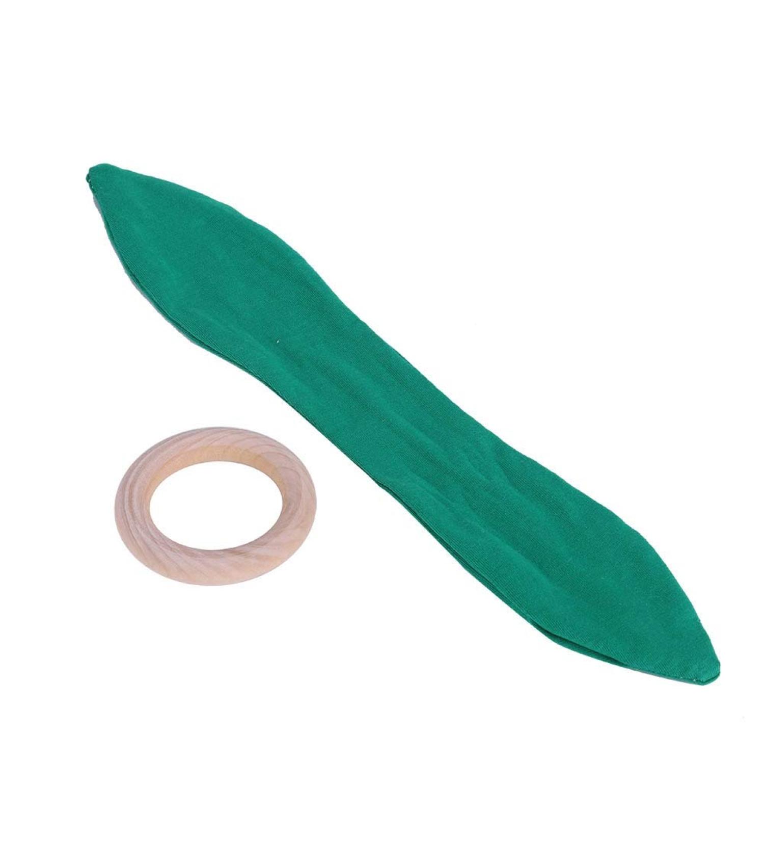 Delightful Bunny Ears Infant Wood Bite Ring - Safe Natural Tooth Training & Sensory Toy for Babies (Green) | Perfect Gift - Buy Online on GoSupps.com